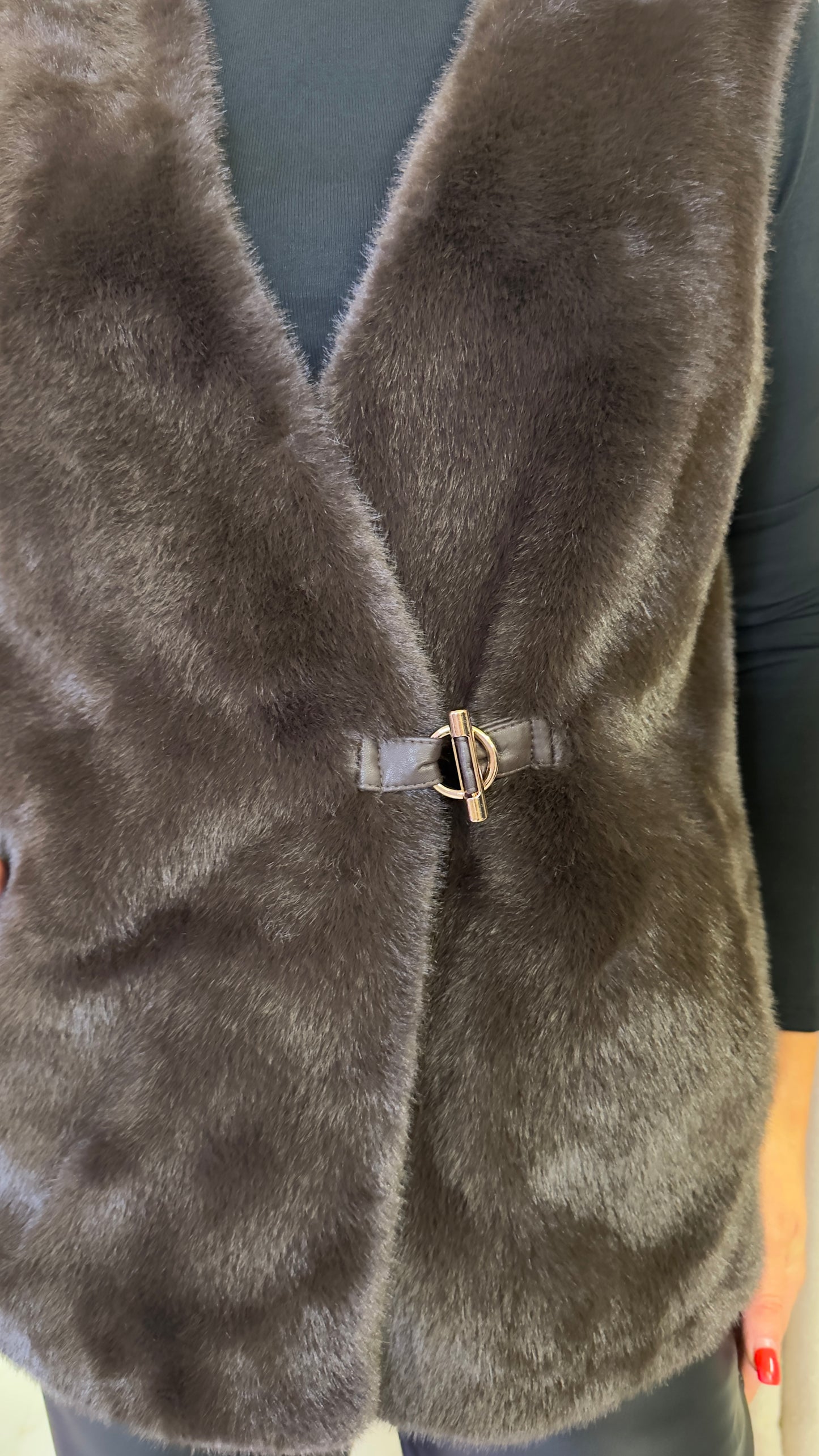 Brown Faux Fur Gilet