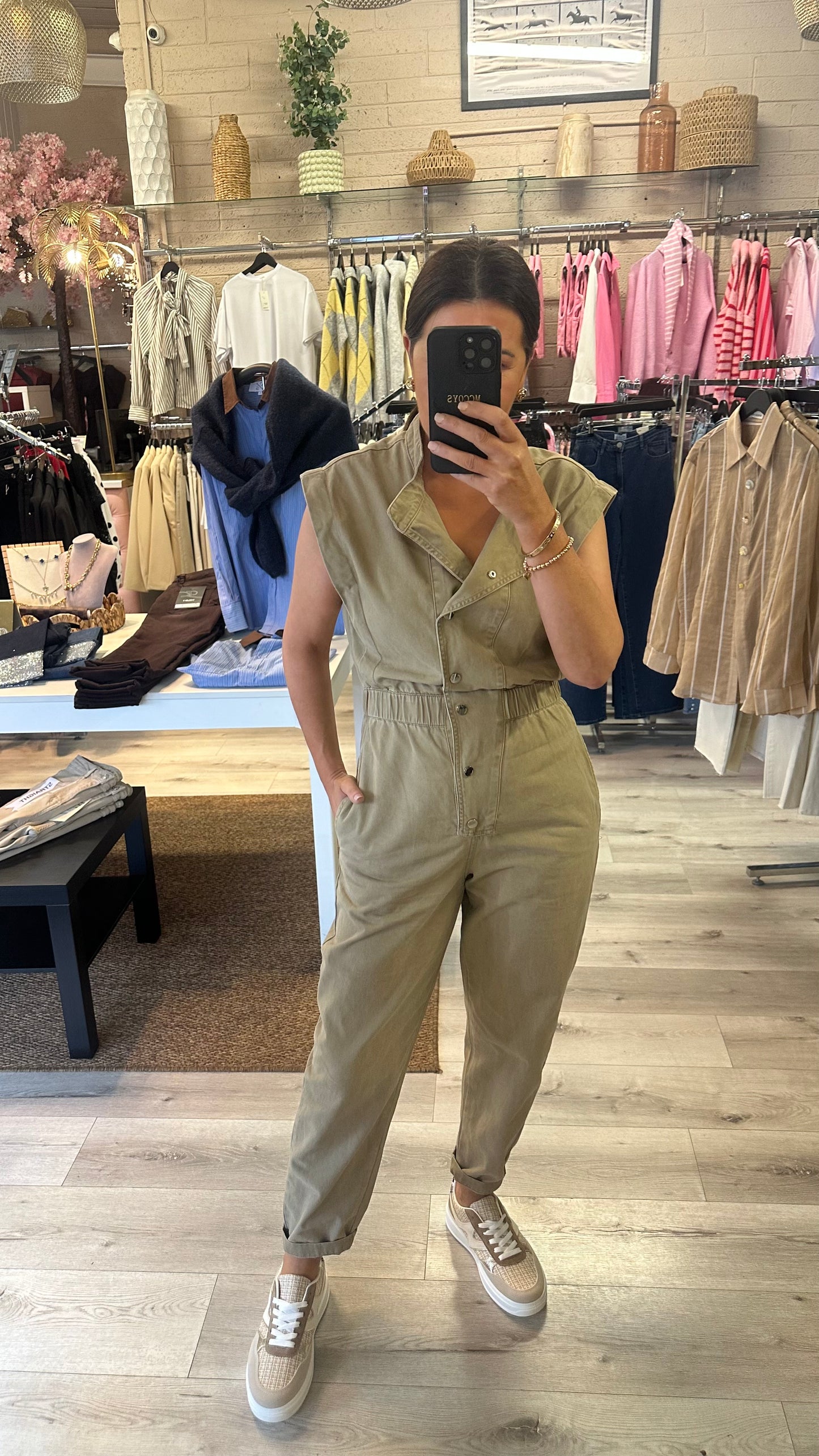 Camel Denim Jumpsuit