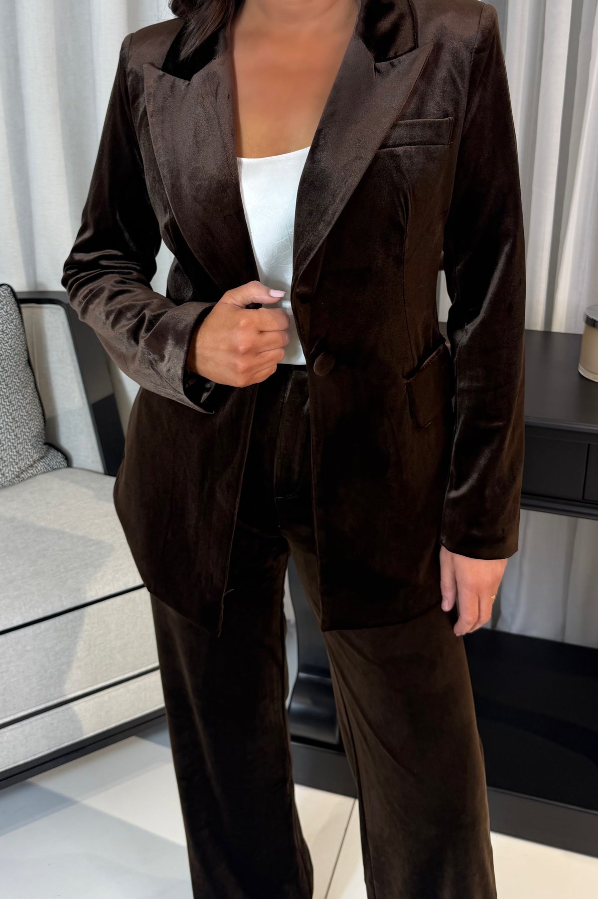 Brown Velvet Blazer