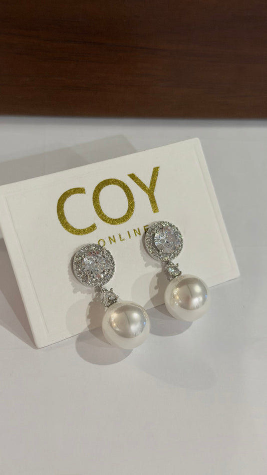 Yvette Silver Diamantè Drop