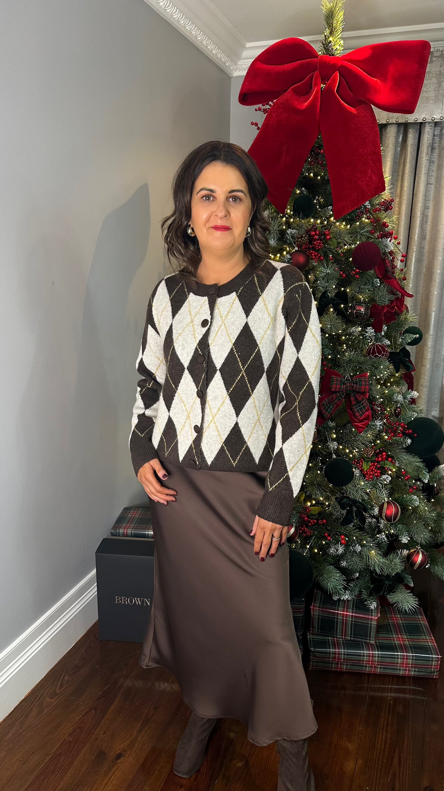 Chocolate Brown Satin Skirt