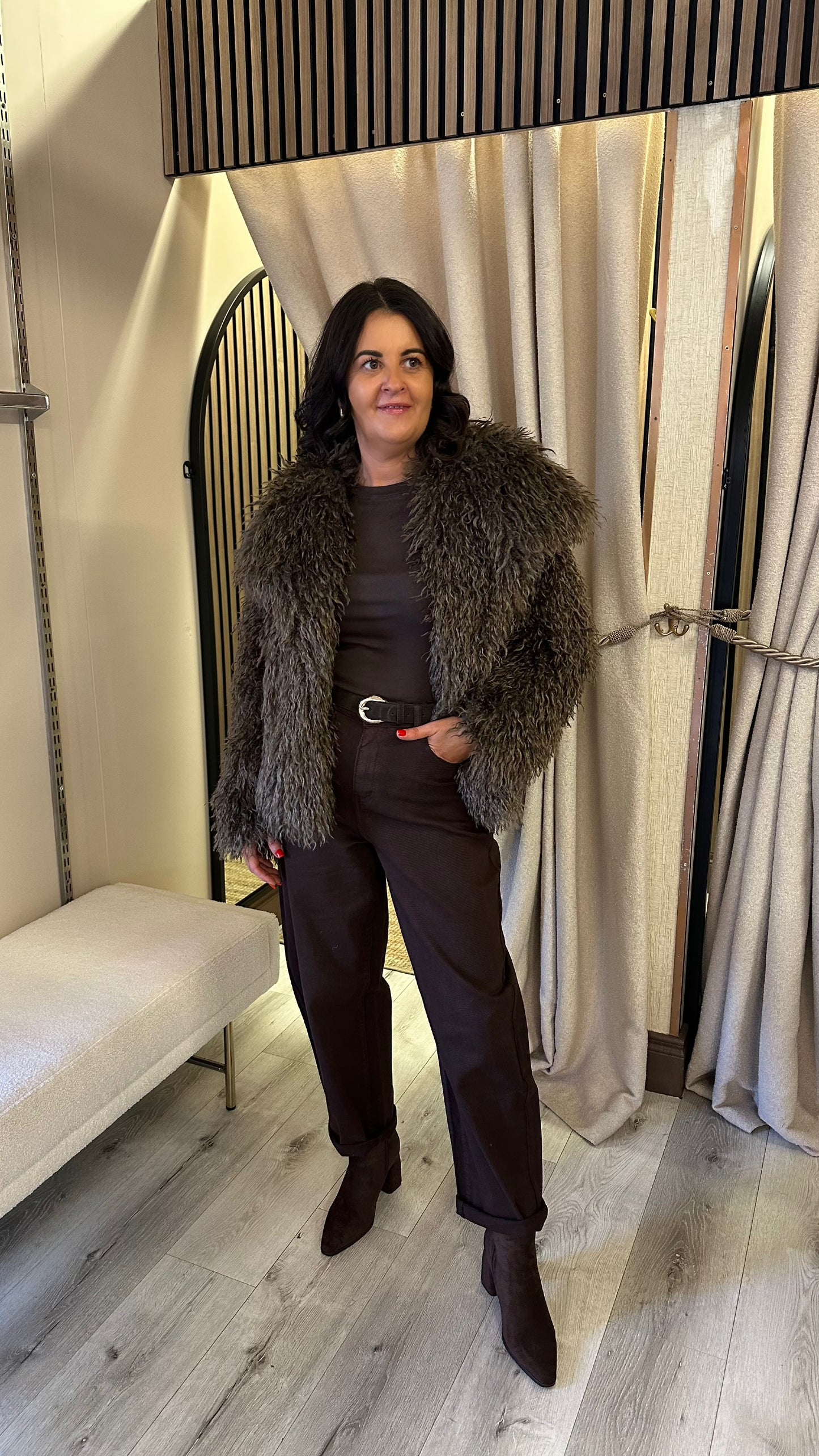 Chocolate Brown Barrel Jeans