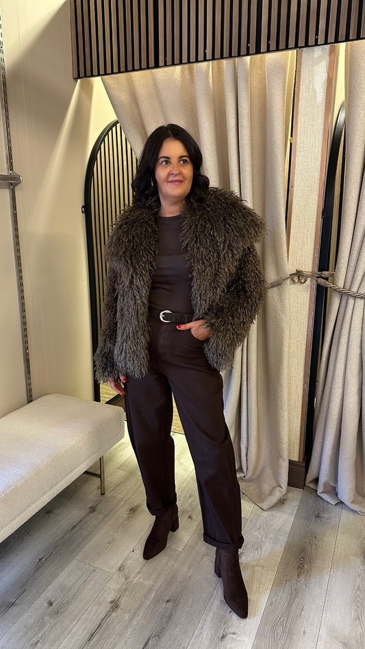 Chocolate Brown Barrel Jeans
