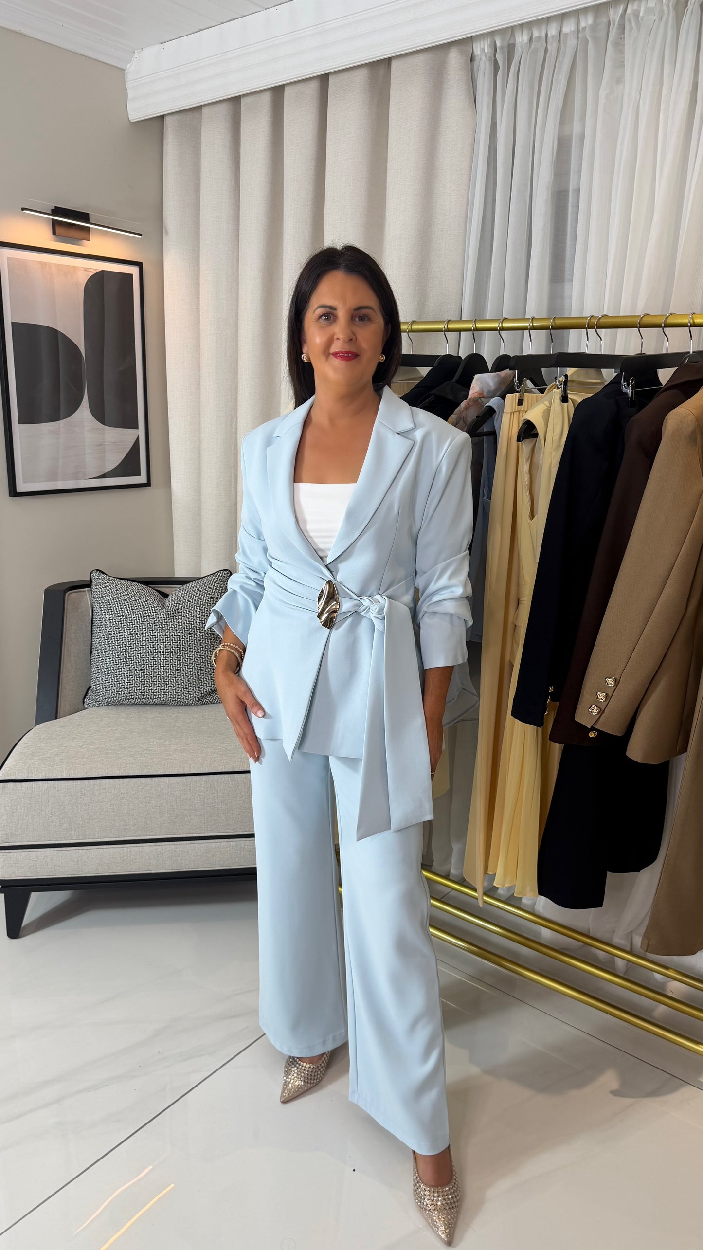 Baby Blue Wrap Blazer