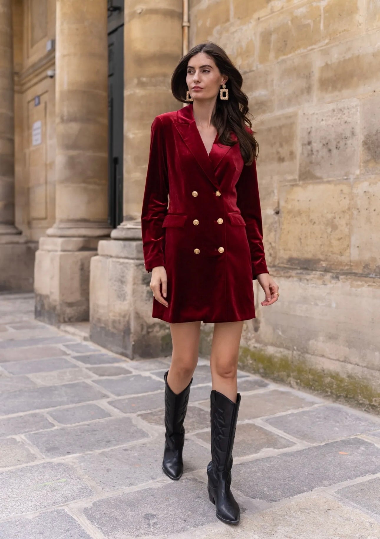 Wine Blazer Dress
