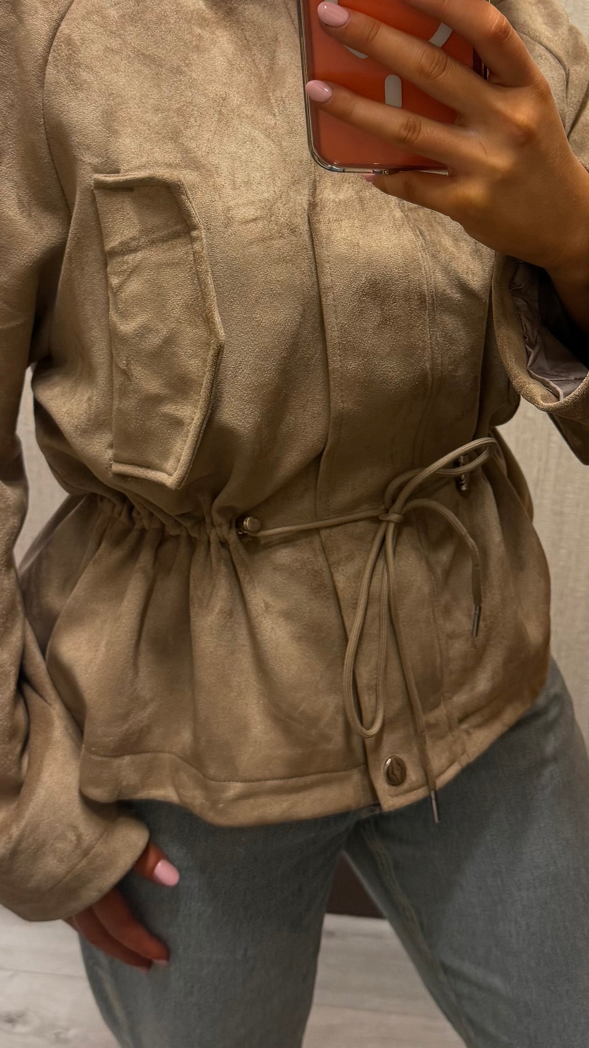 Sophia Suede-Effect Utility Jacket