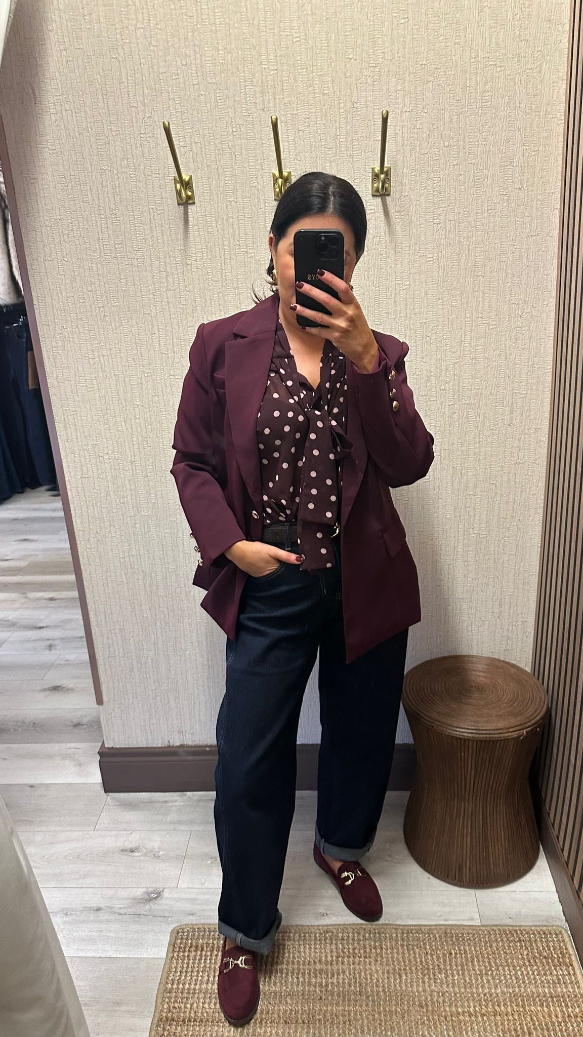 Burgundy Oversized Blazer