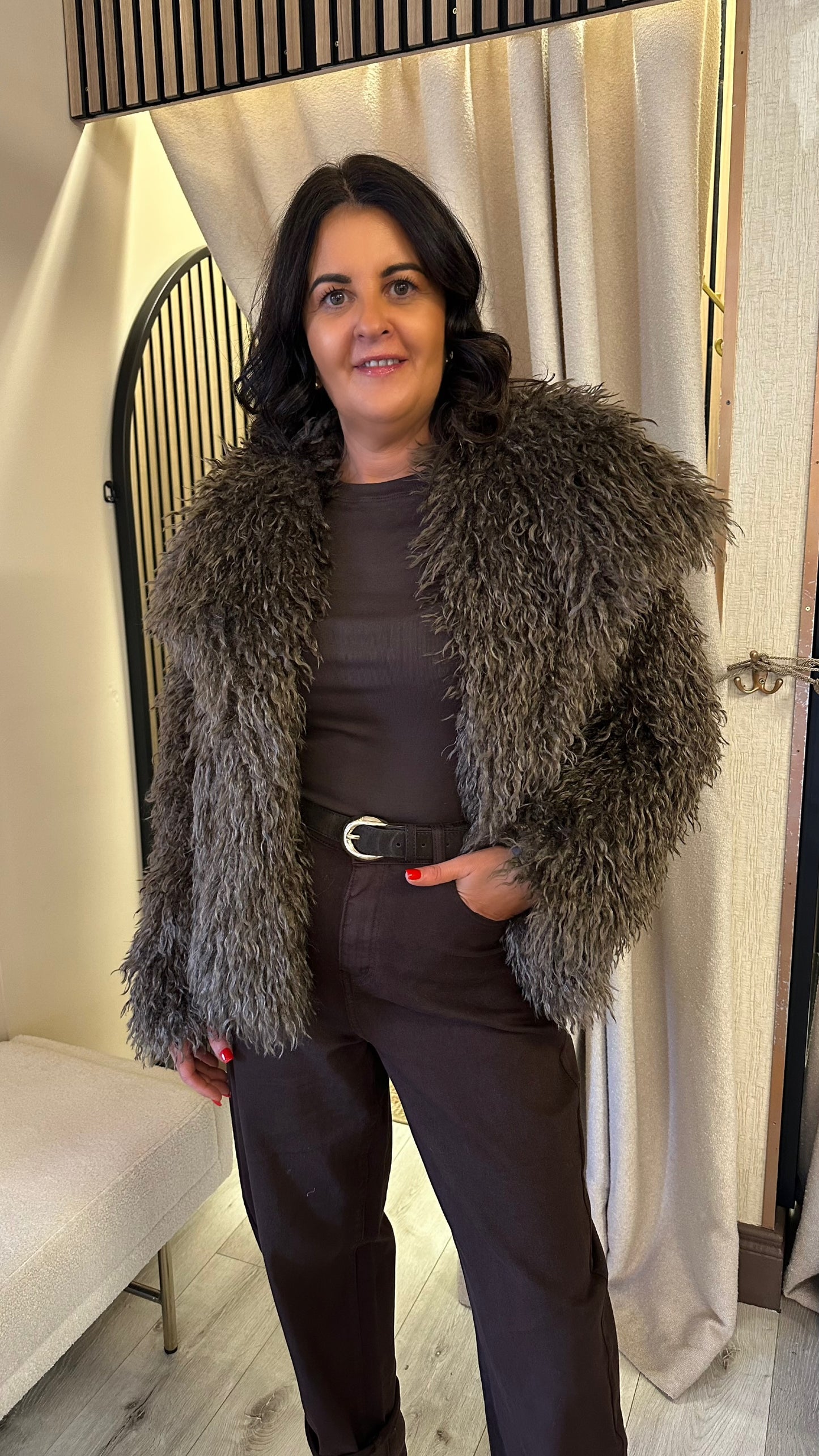 The Aspen Brown Shaggy Coat