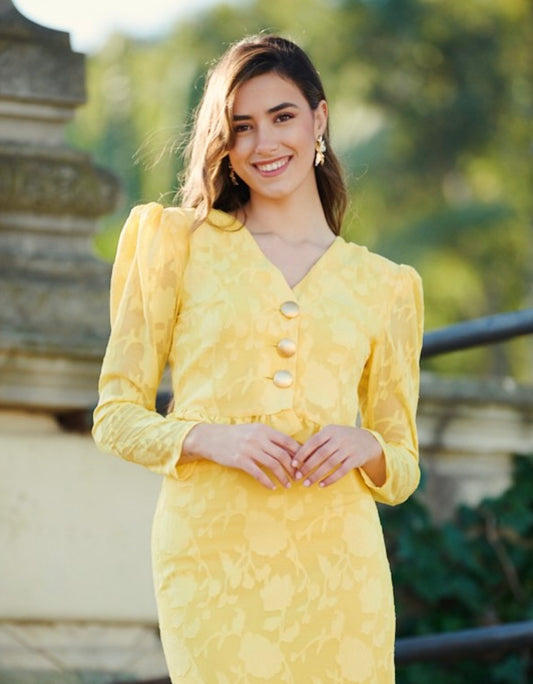 Sahara Yellow Top & Skirt Set