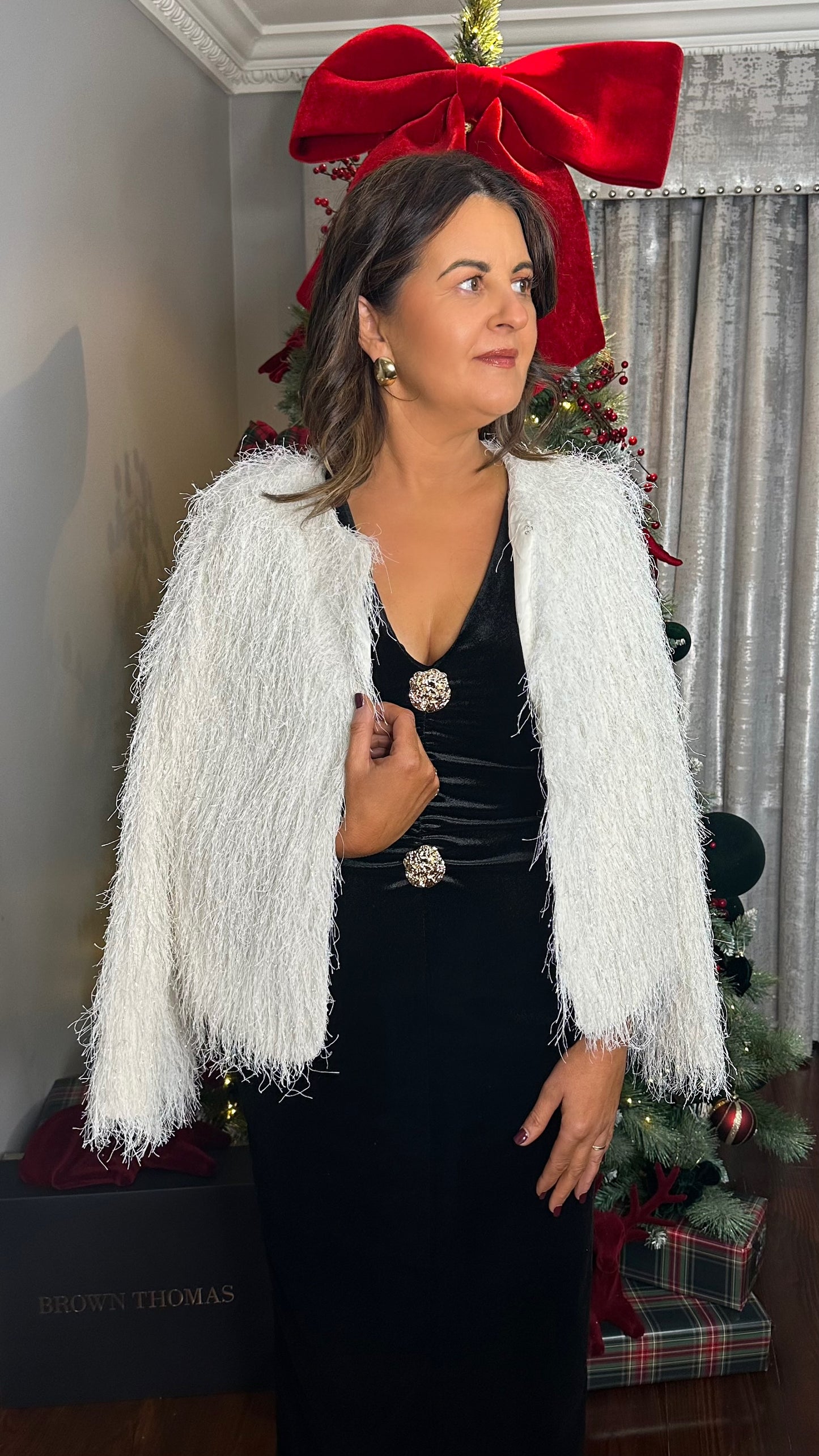 Feather Fringe Metallic Thread Jacket