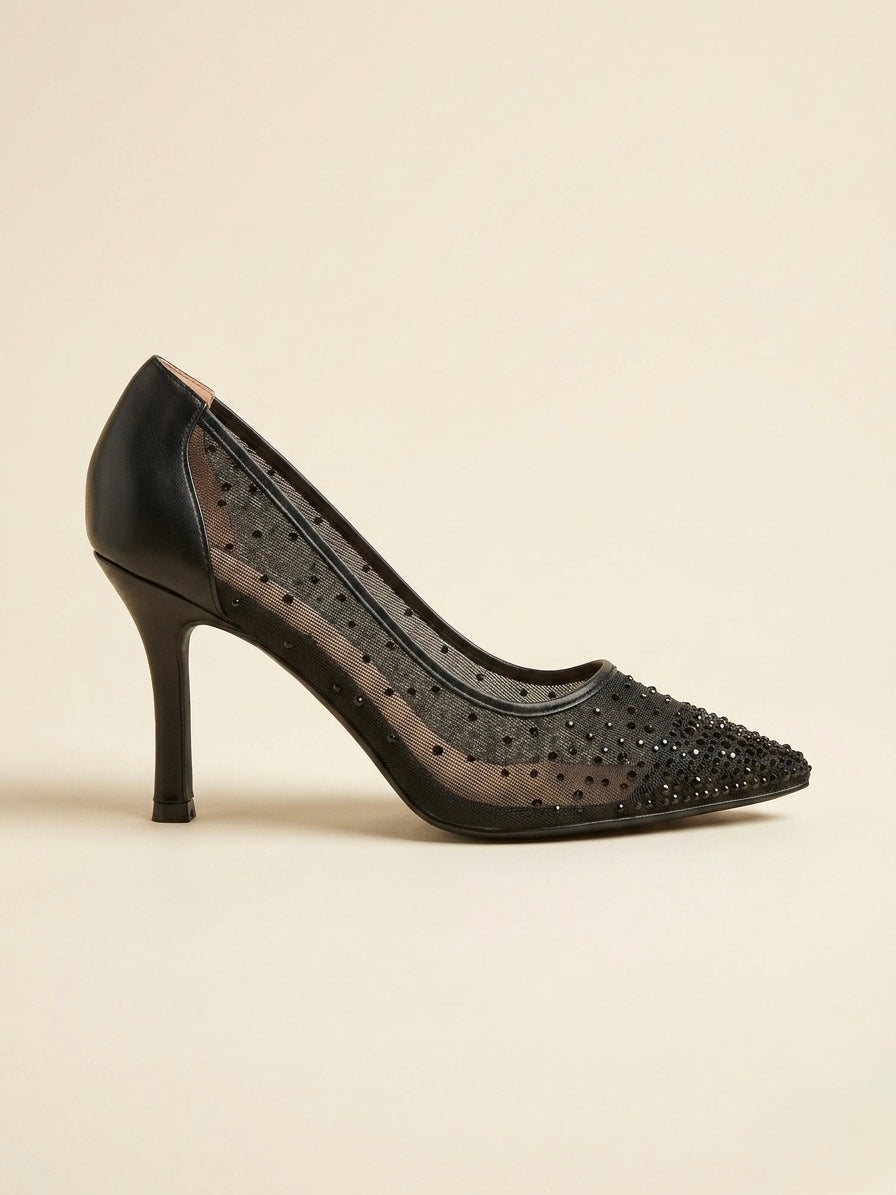 Black Diamanté Heels