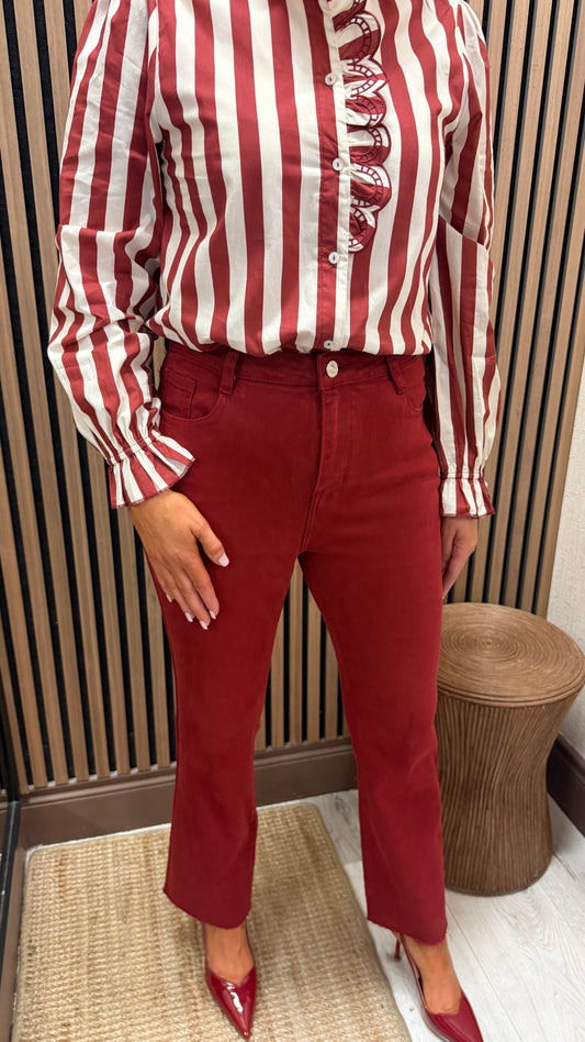 Red Cropped Jeans