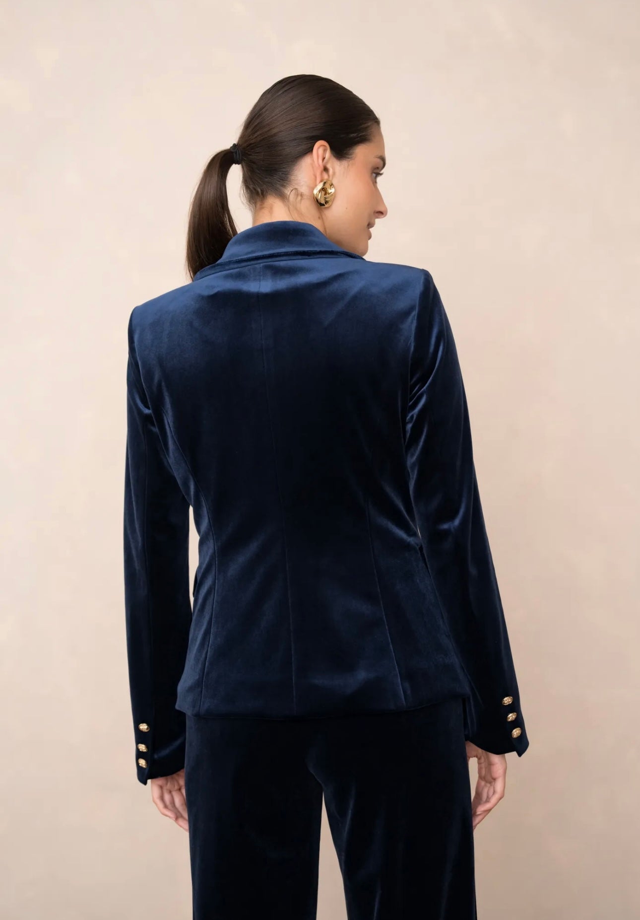 Navy Velvet Blazer