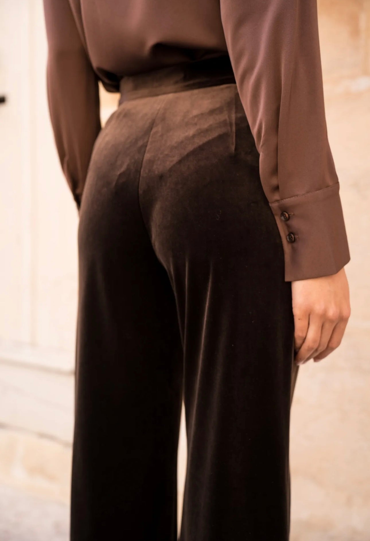Chocolate Brown Velvet Trousers