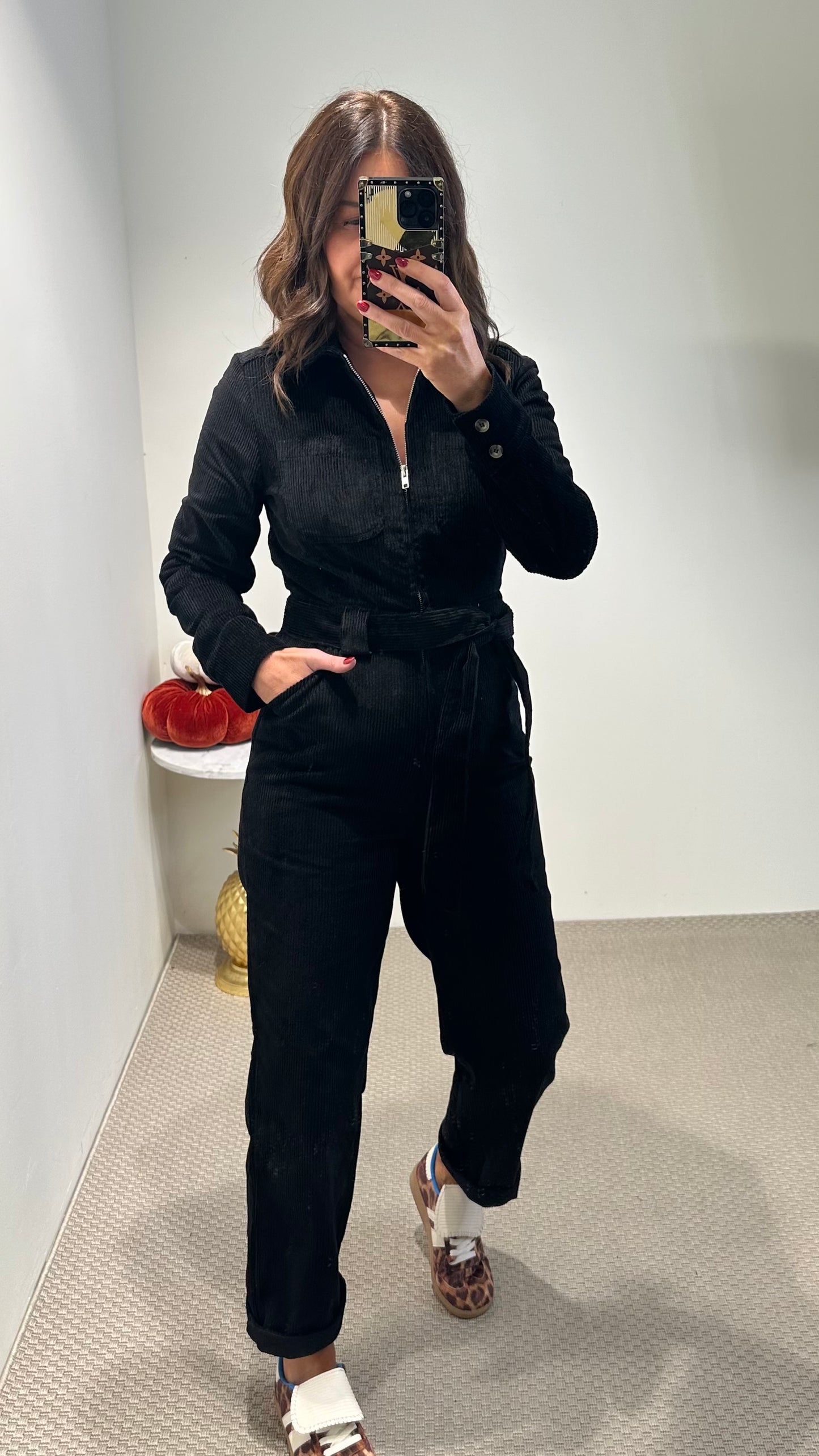 Black Corduroy Jumpsuit