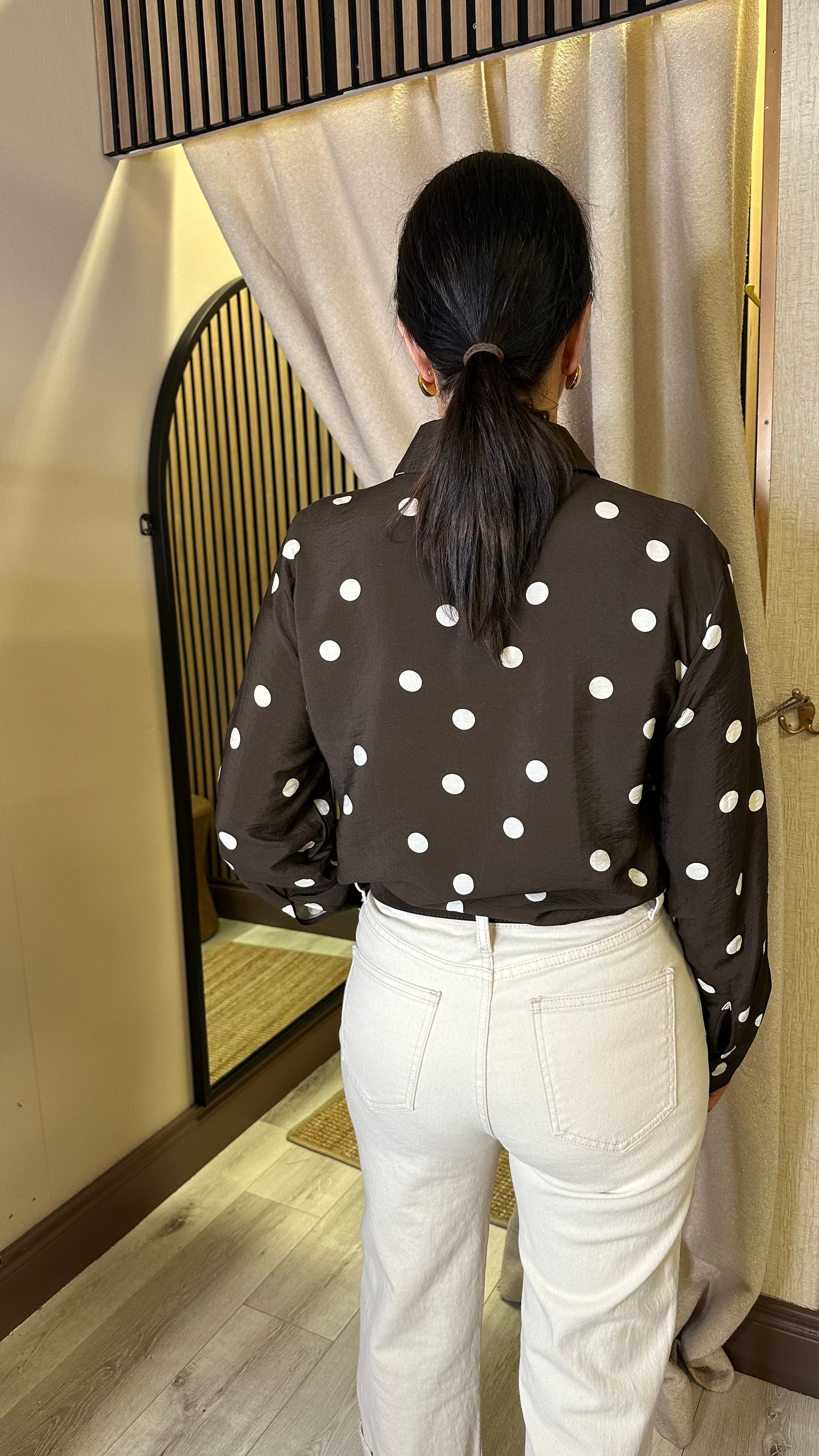 Brown Polka Dot Shirt