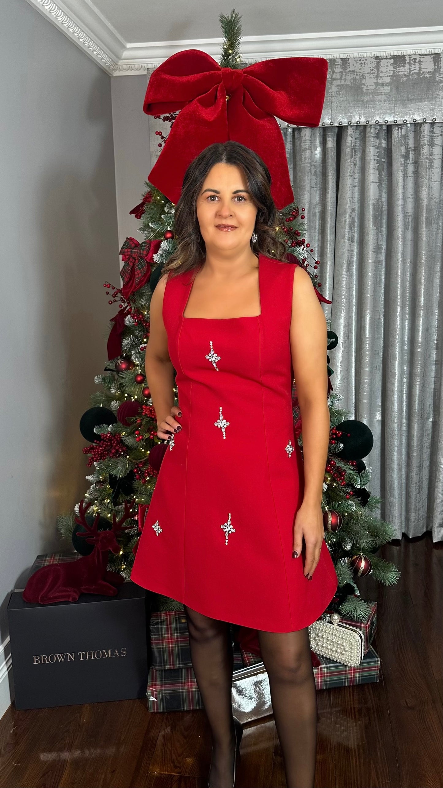 Ada Embellished A-Line Dress