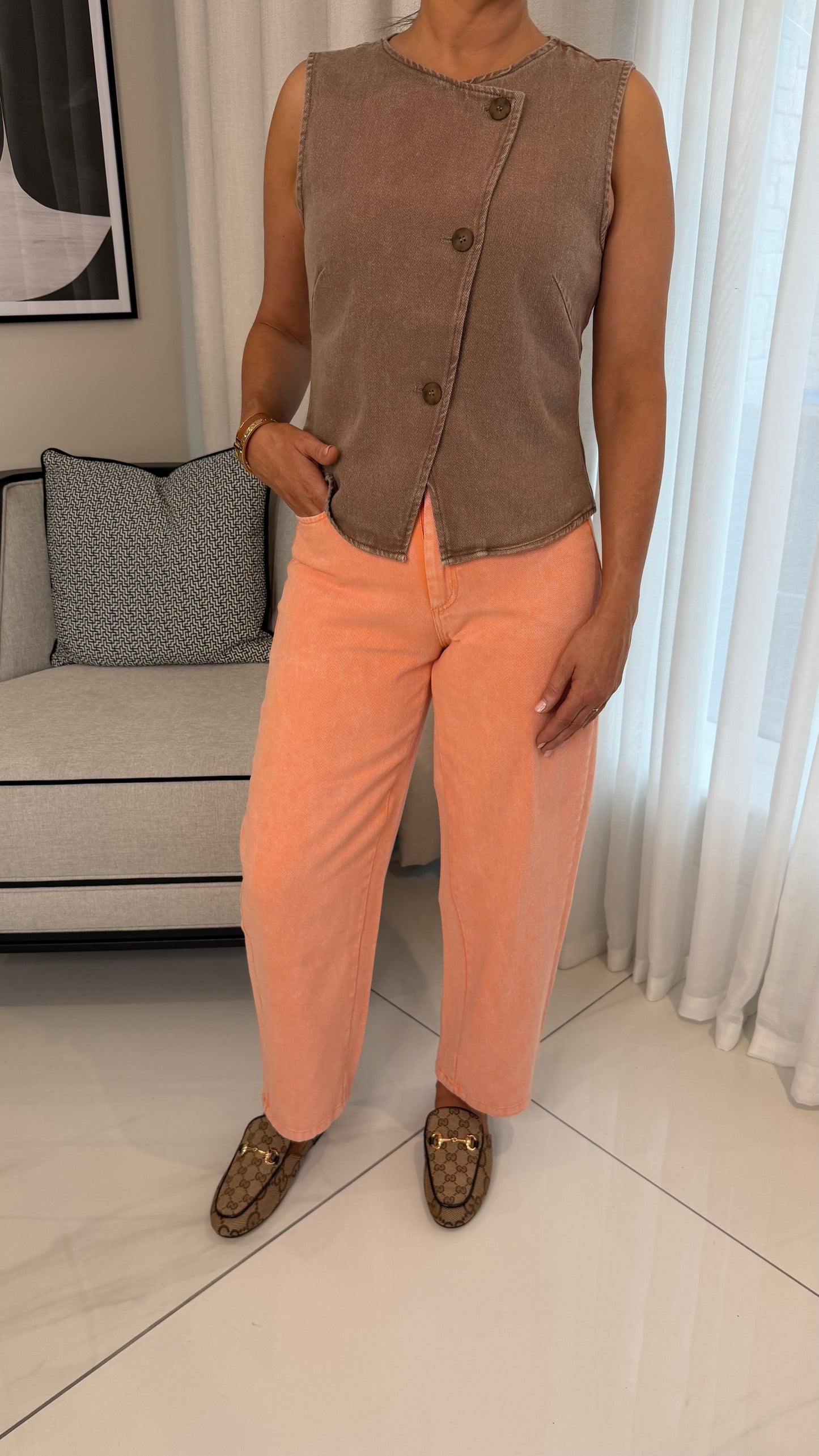 Salmon Denim Jeans