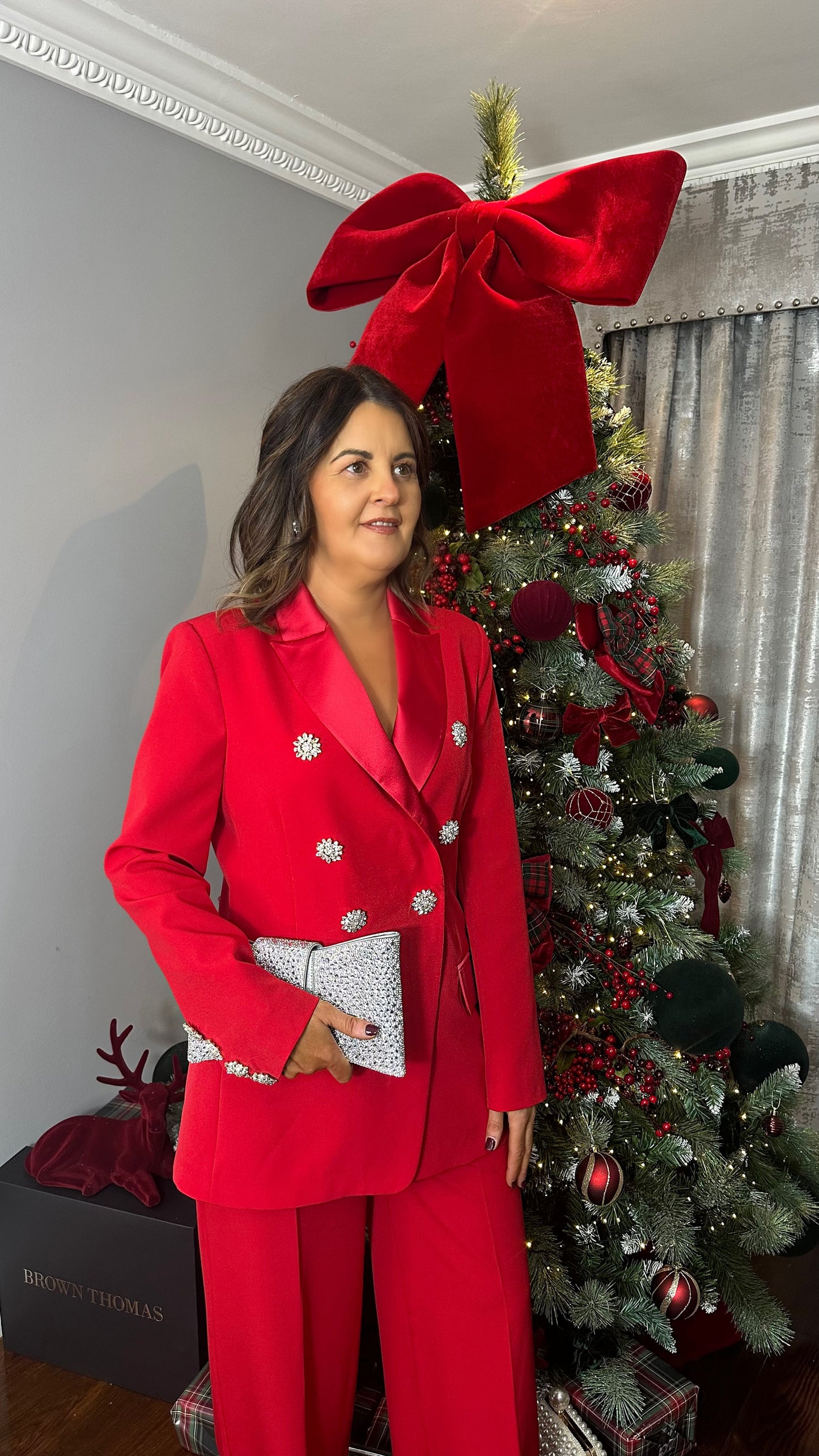 The Erin Red Embellished Suit