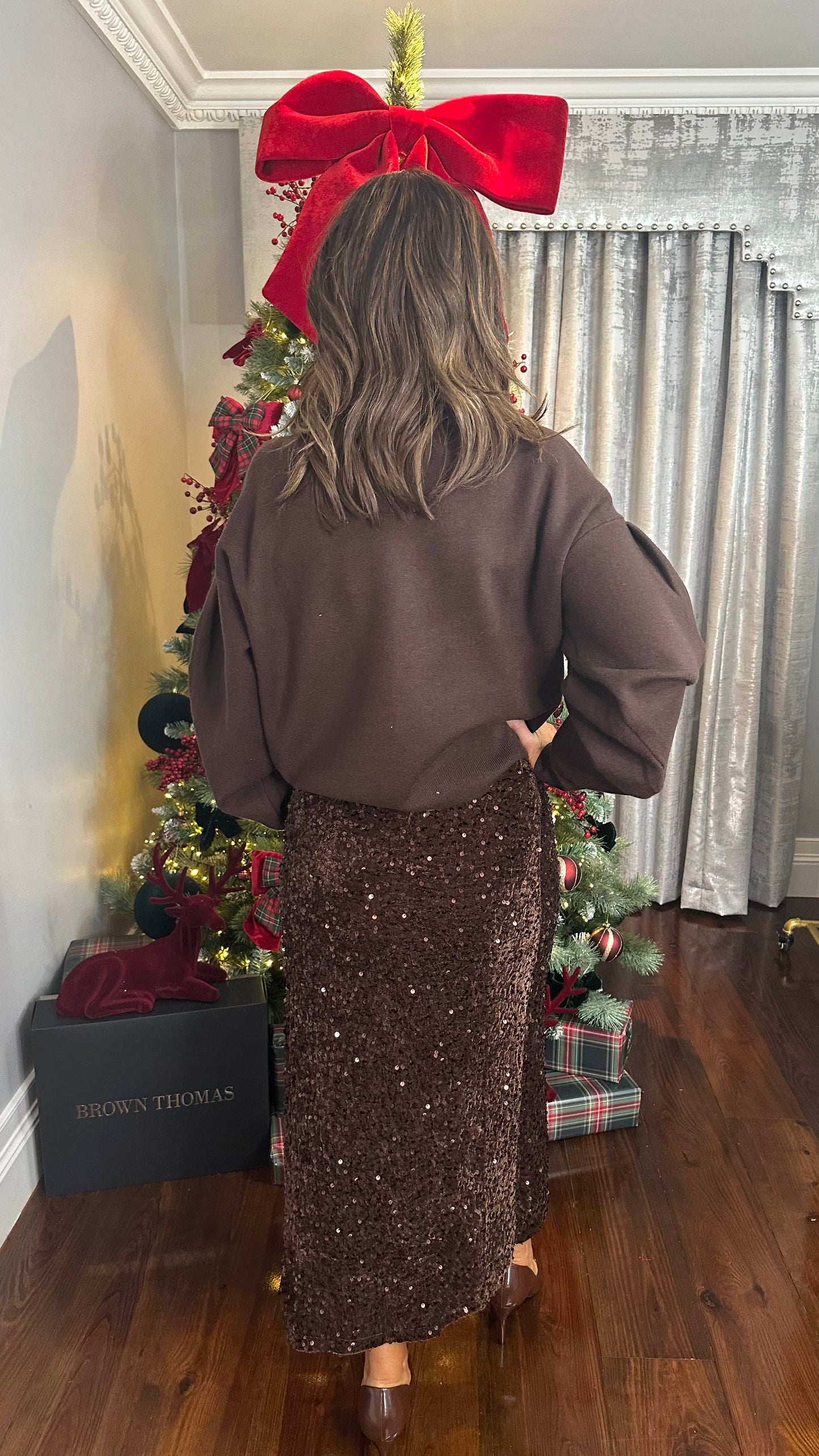 Brown Sequin Skirt