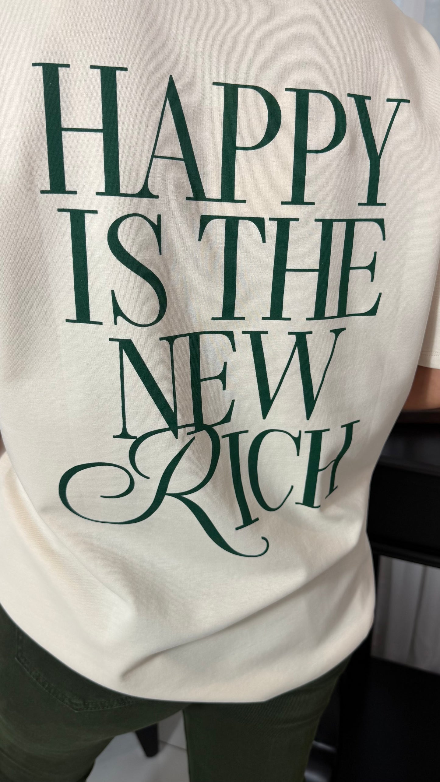 Cream Slogan T-Shirt