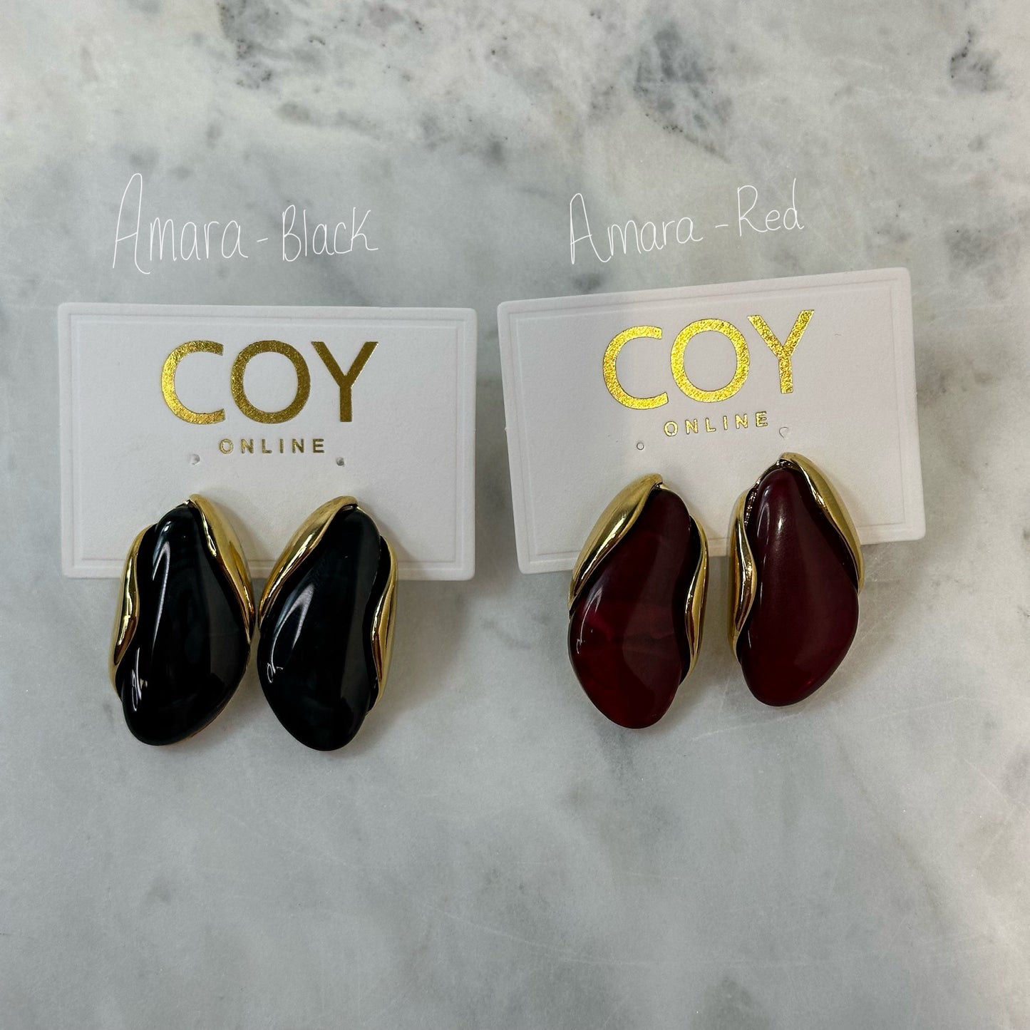 Amara- Red & Gold Earrings