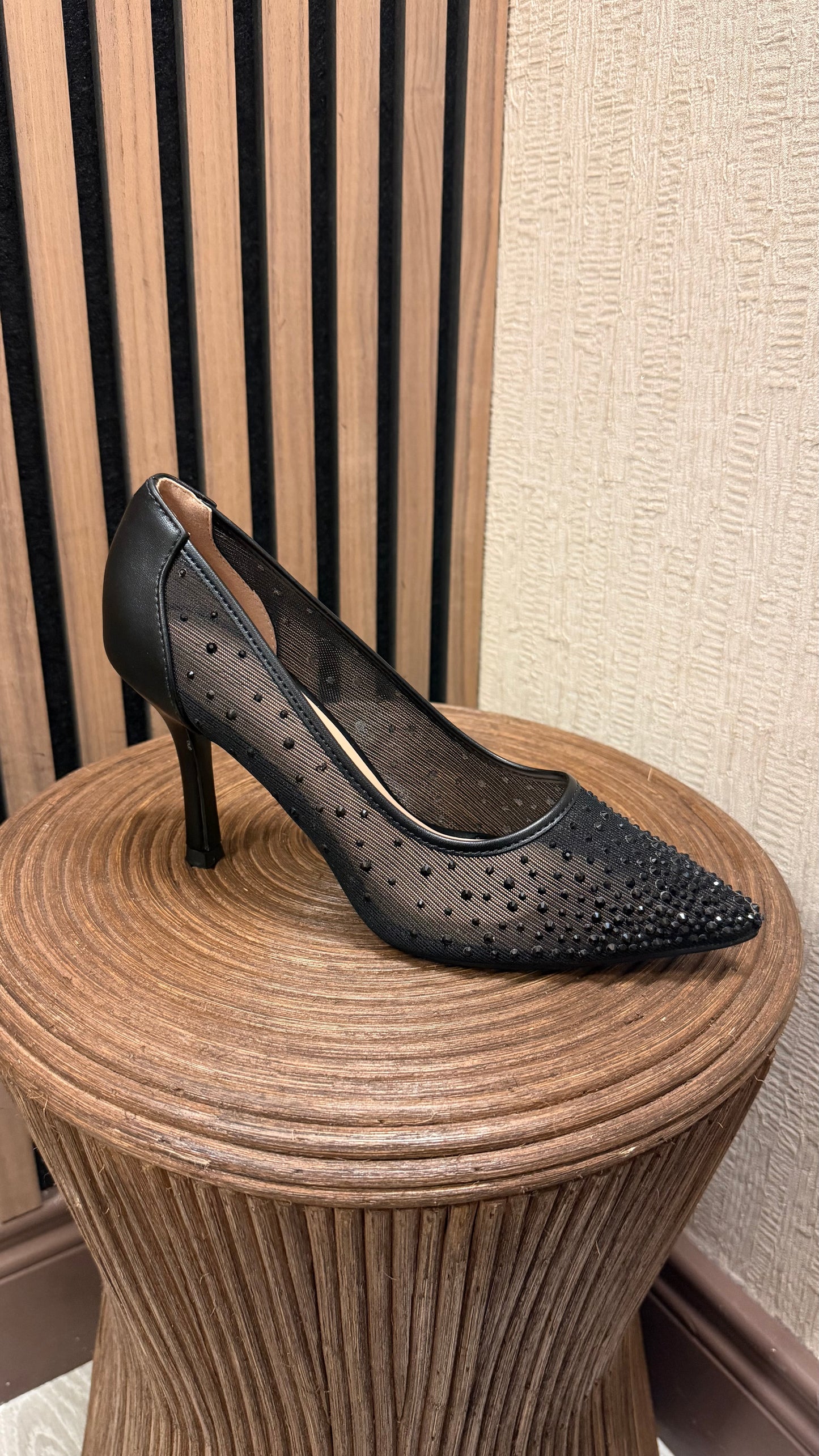 Black Embellished Heel