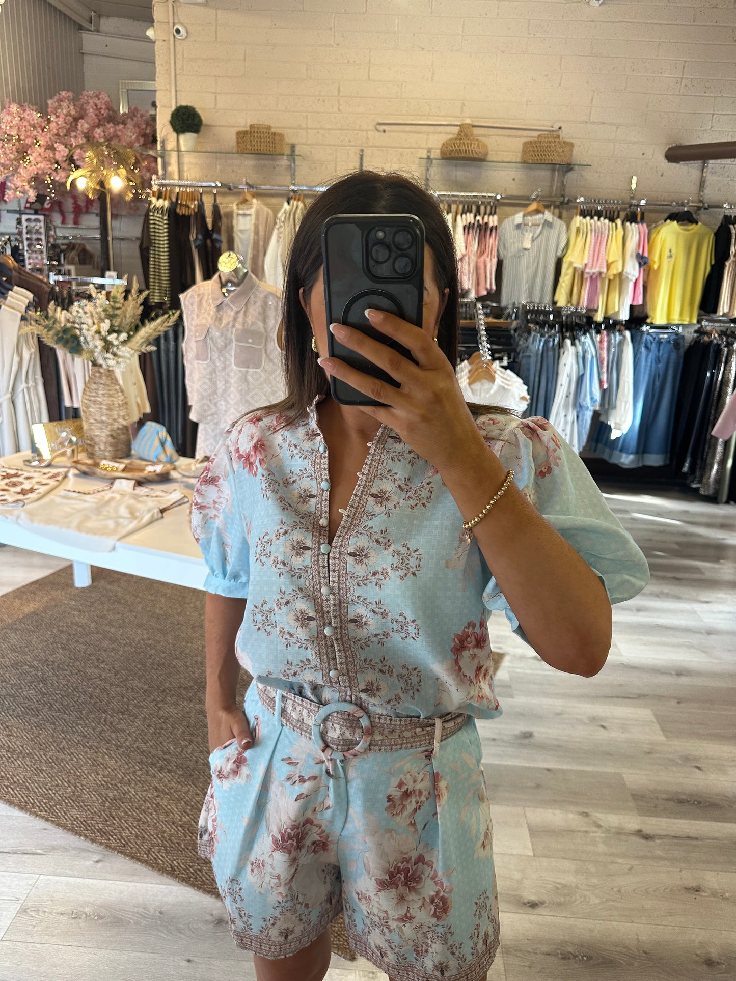 Blue Floral Top