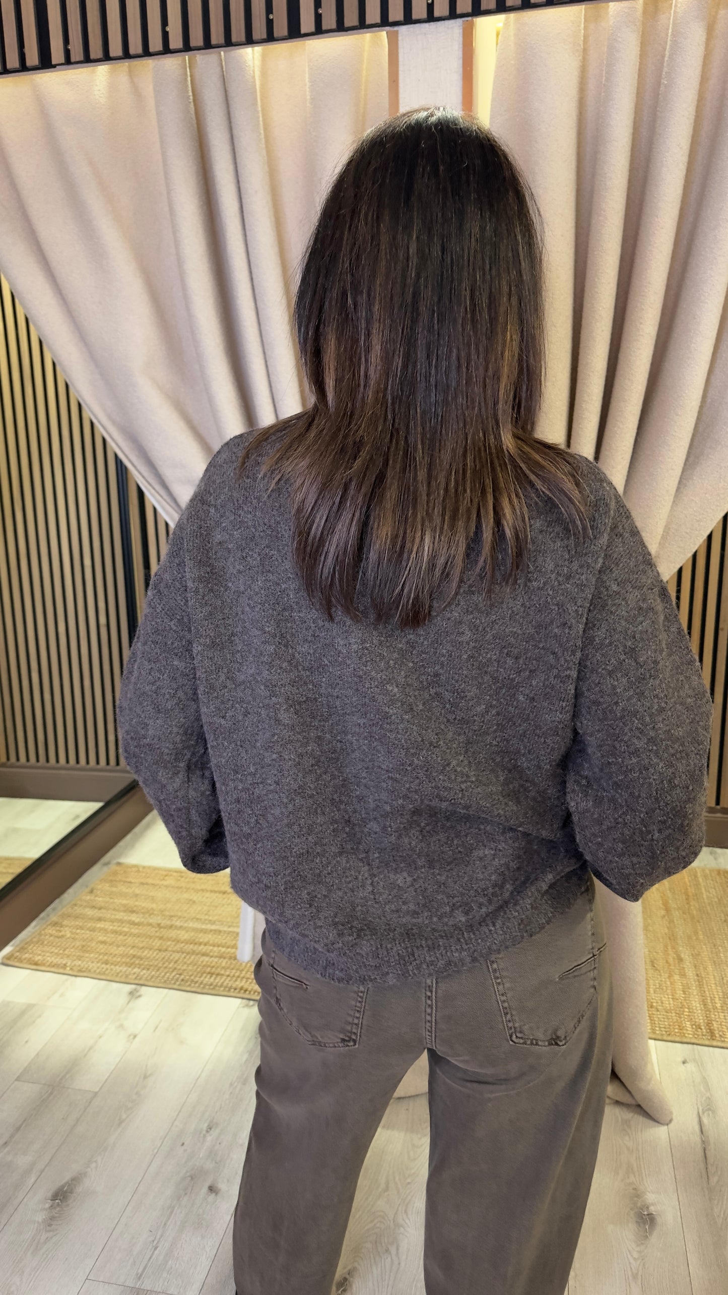 Coffee Jumper with Gold Sequins