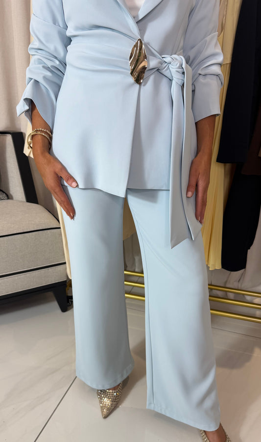 Baby Blue Wide-Leg Trousers