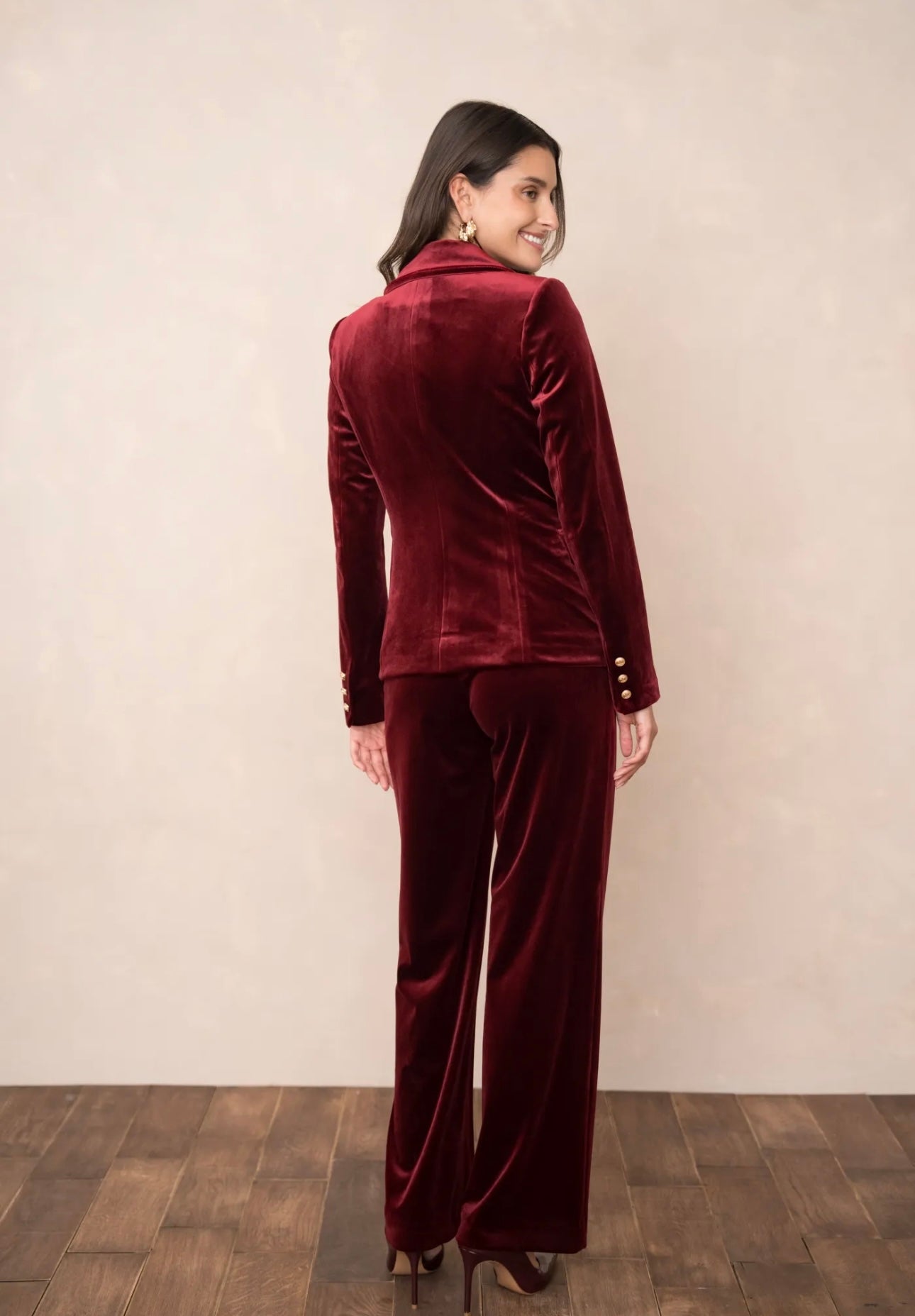 Wine Velvet Blazer