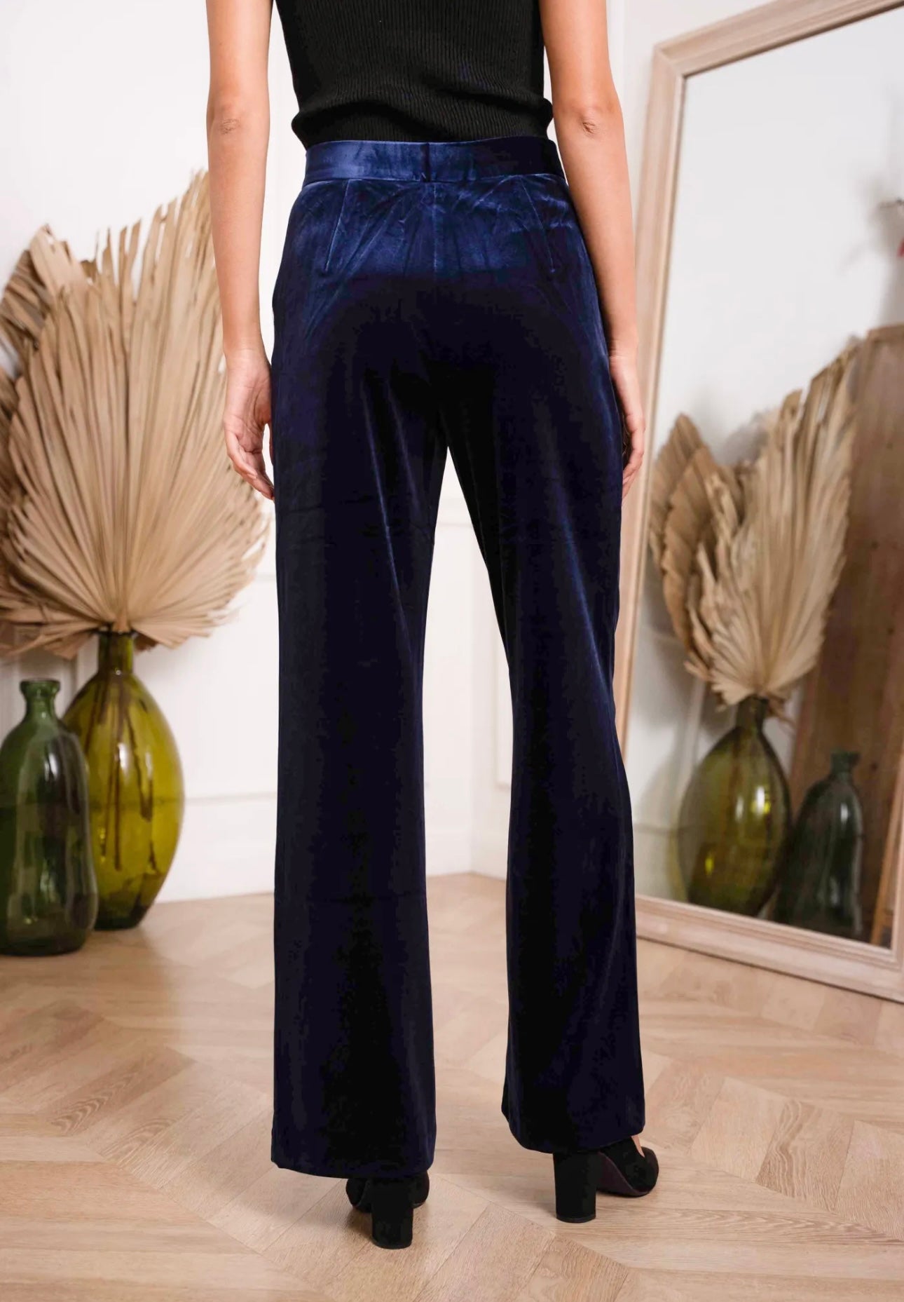 Navy Velvet Trousers