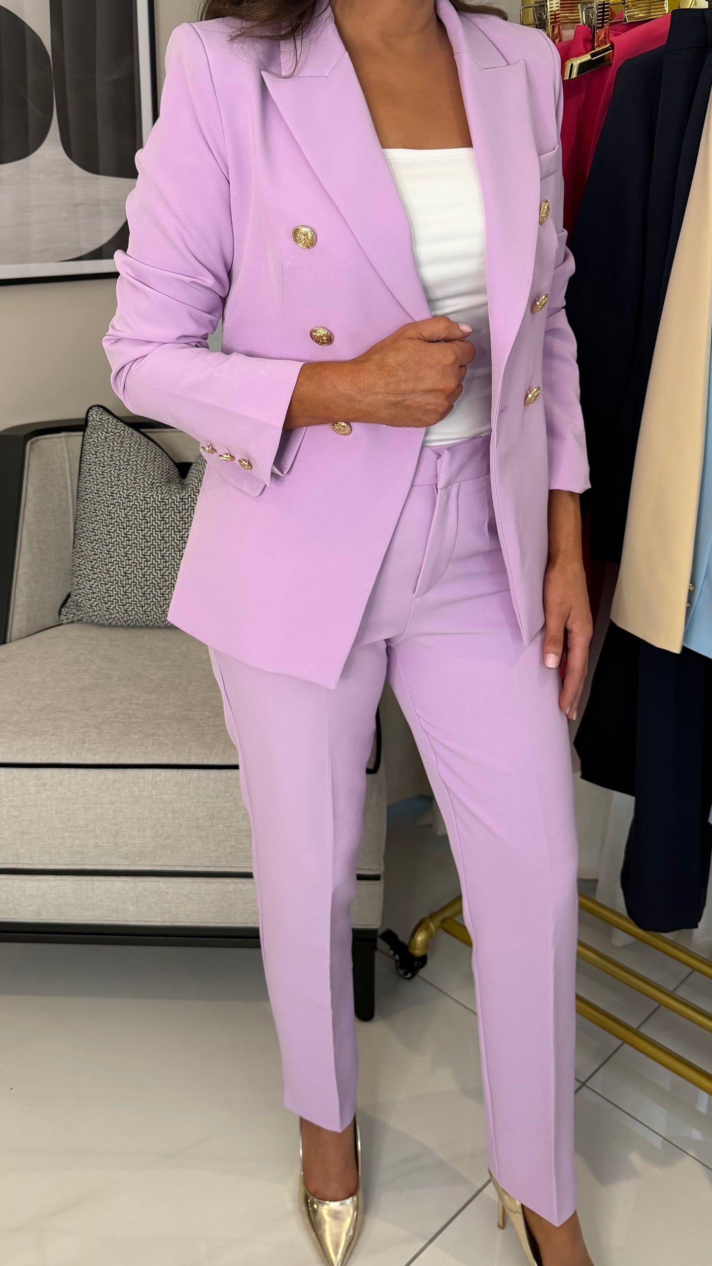 Tapered Lilac Trousers