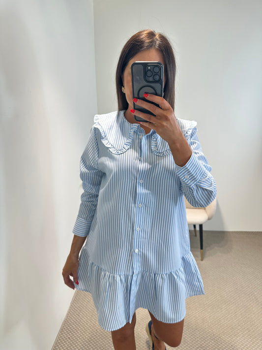Blue Striped Smock Dress