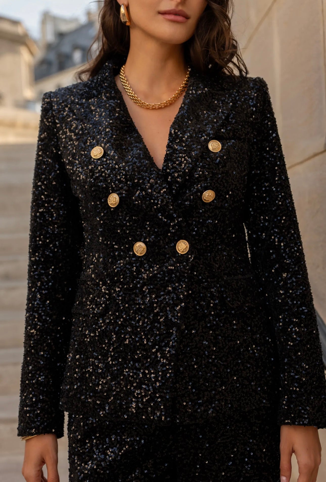Black Sequin Blazer