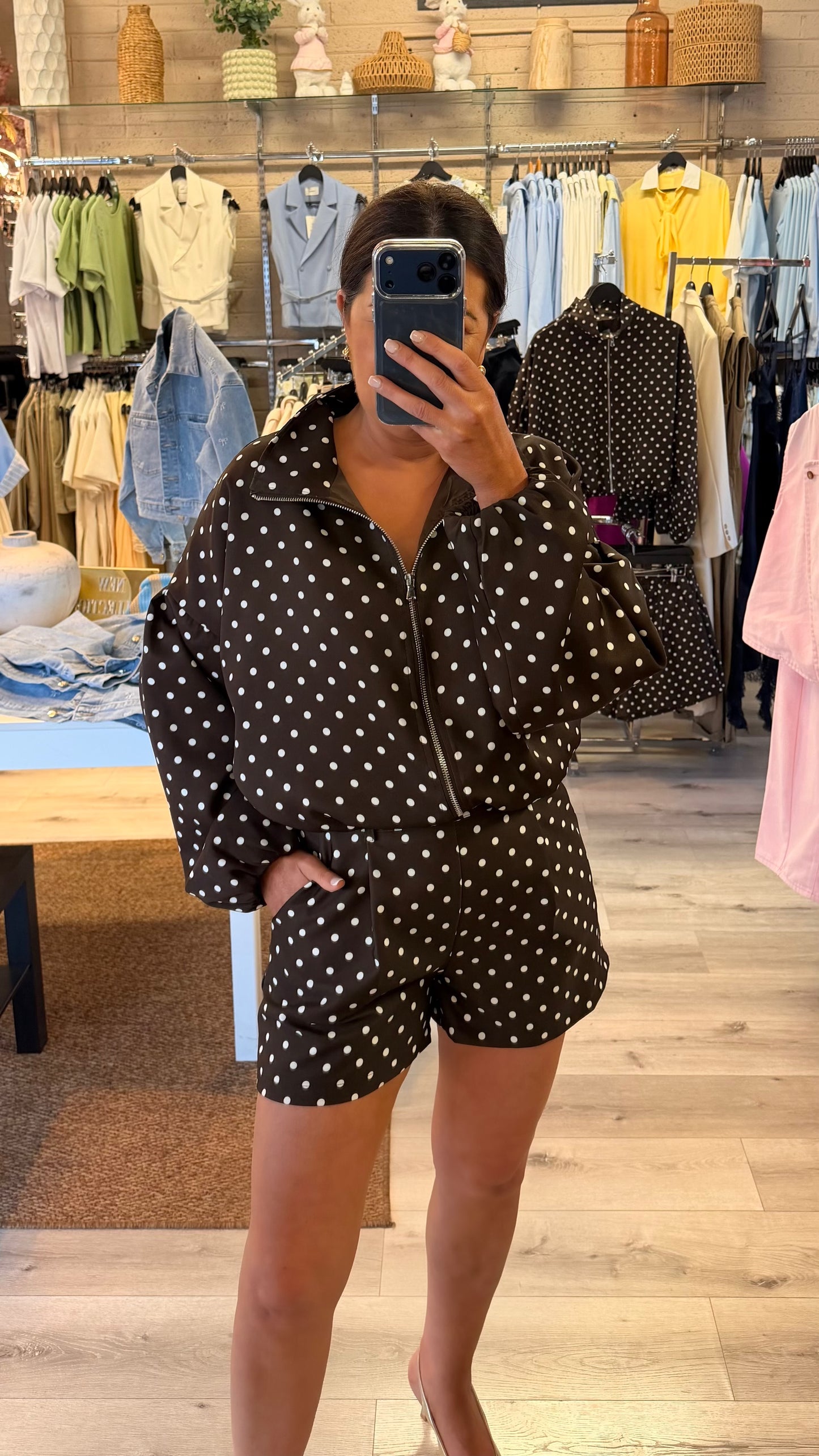 Erin Chocolate Polka Dot Shorts