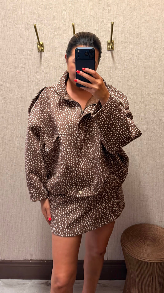 Deer Print Utility Moleskin Jacket
