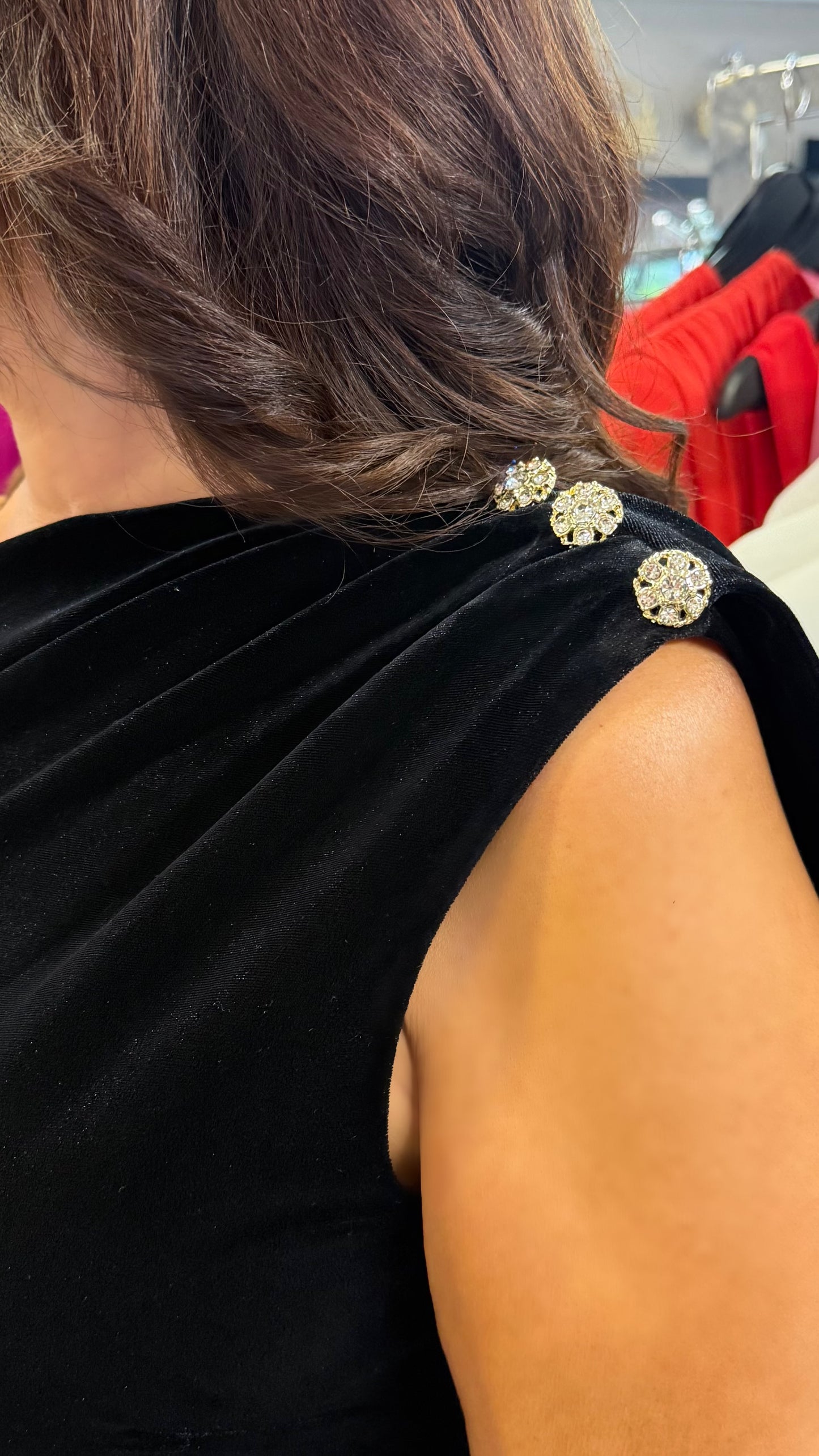ELENI DRAPE MIDI - BLACK VELVET