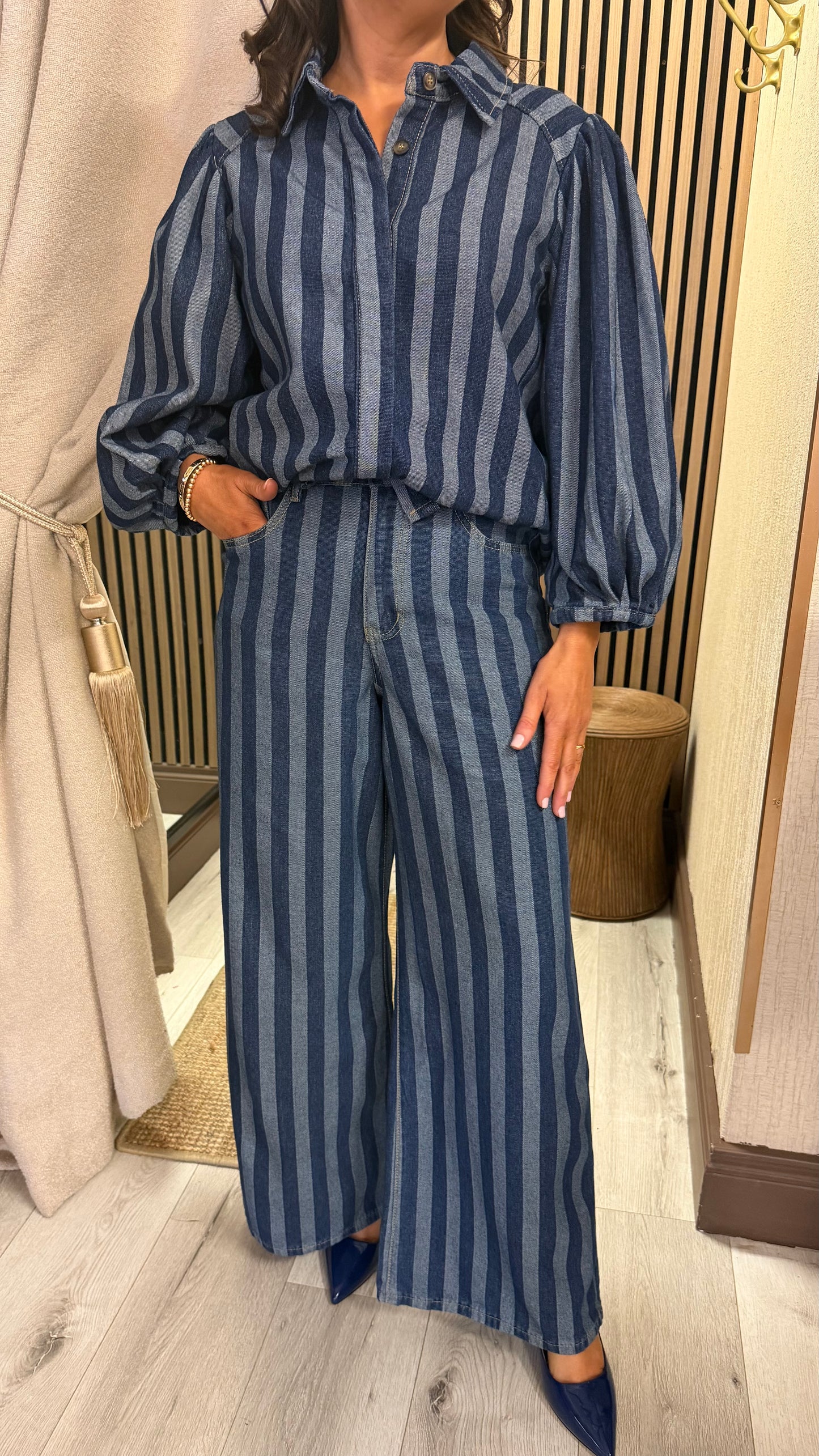 Denim Striped Jeans