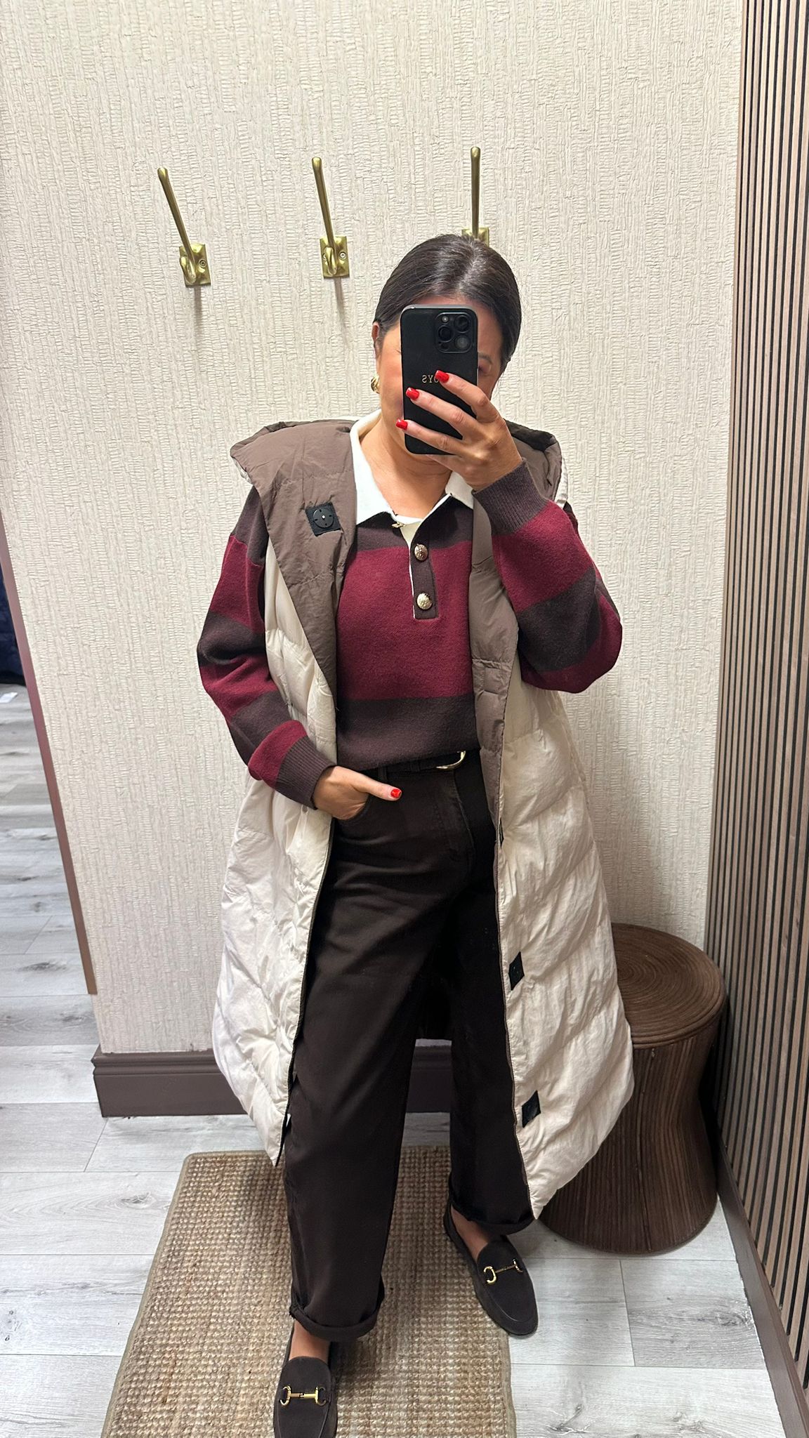 Brown & Cream Reversible Gilet