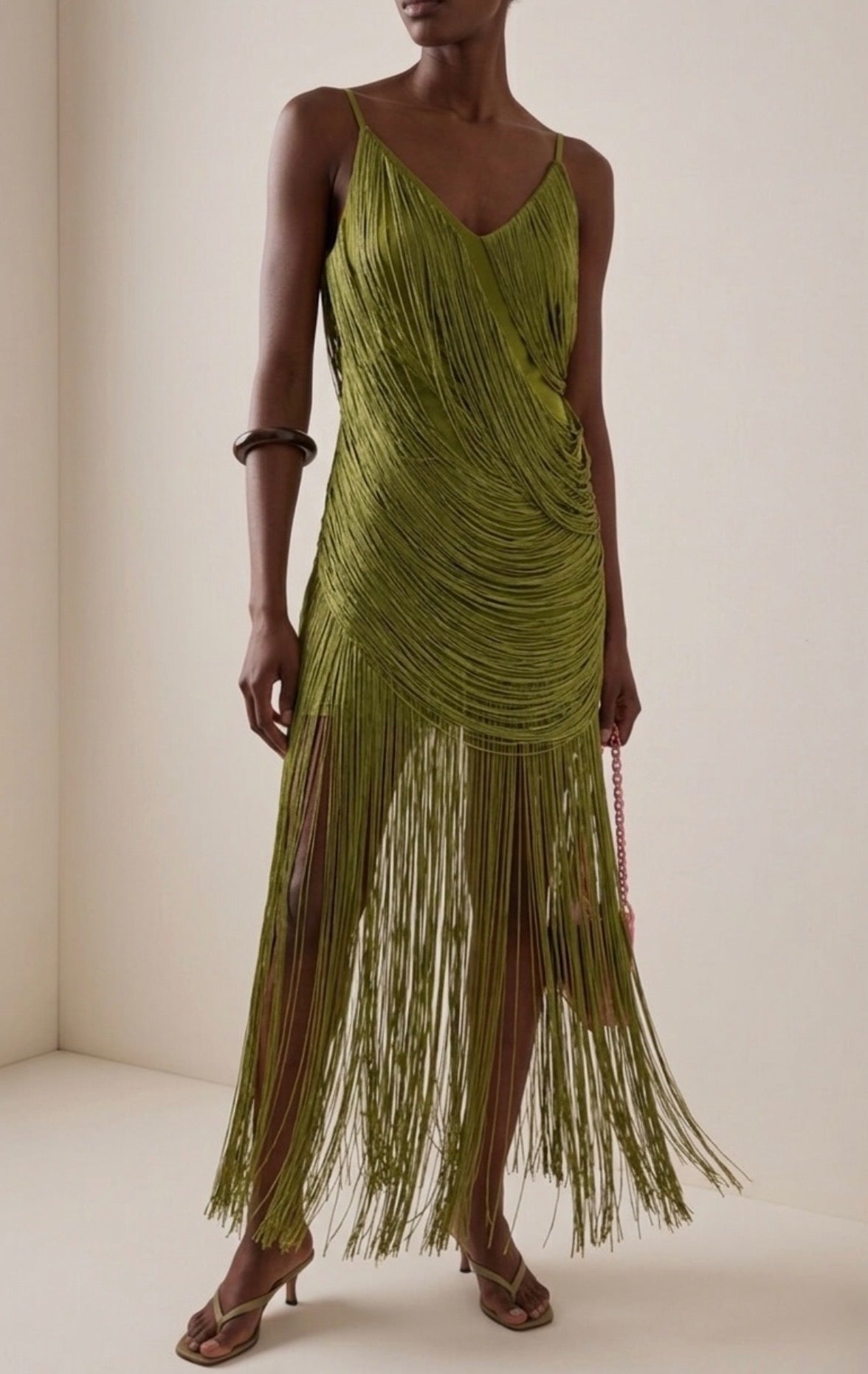 Erin Green Fringe Dress