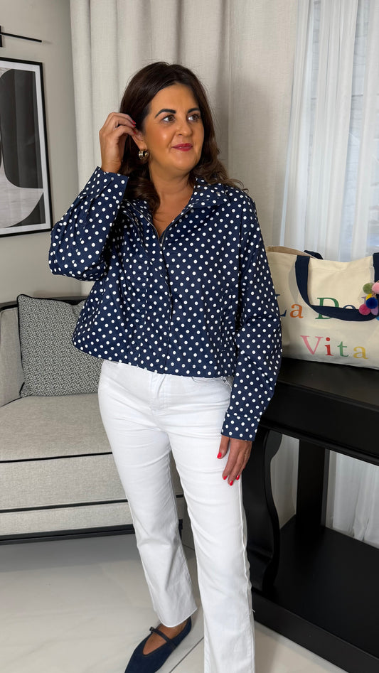 Navy Polka Dot Jacket