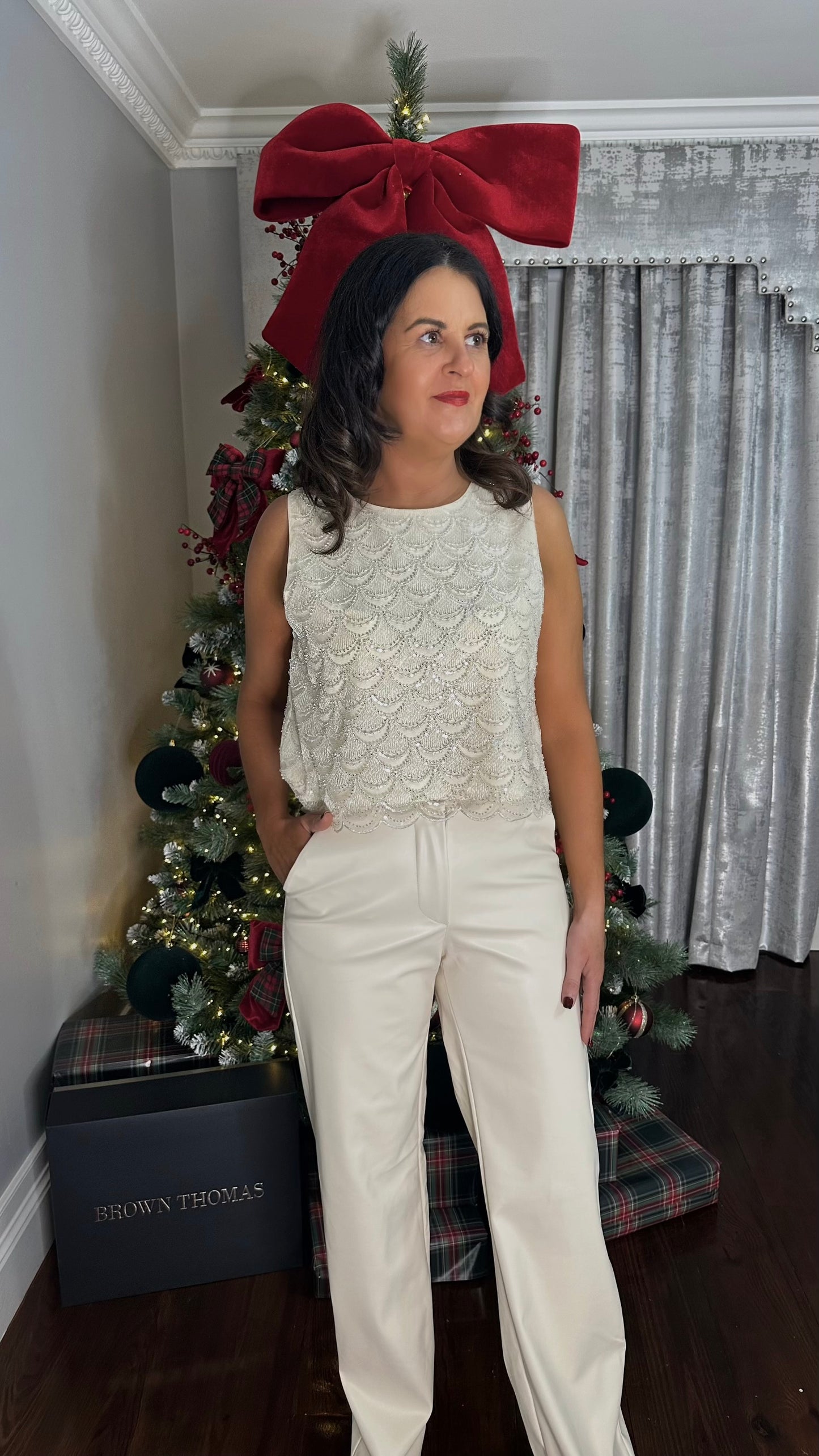 Cream Embellished Top