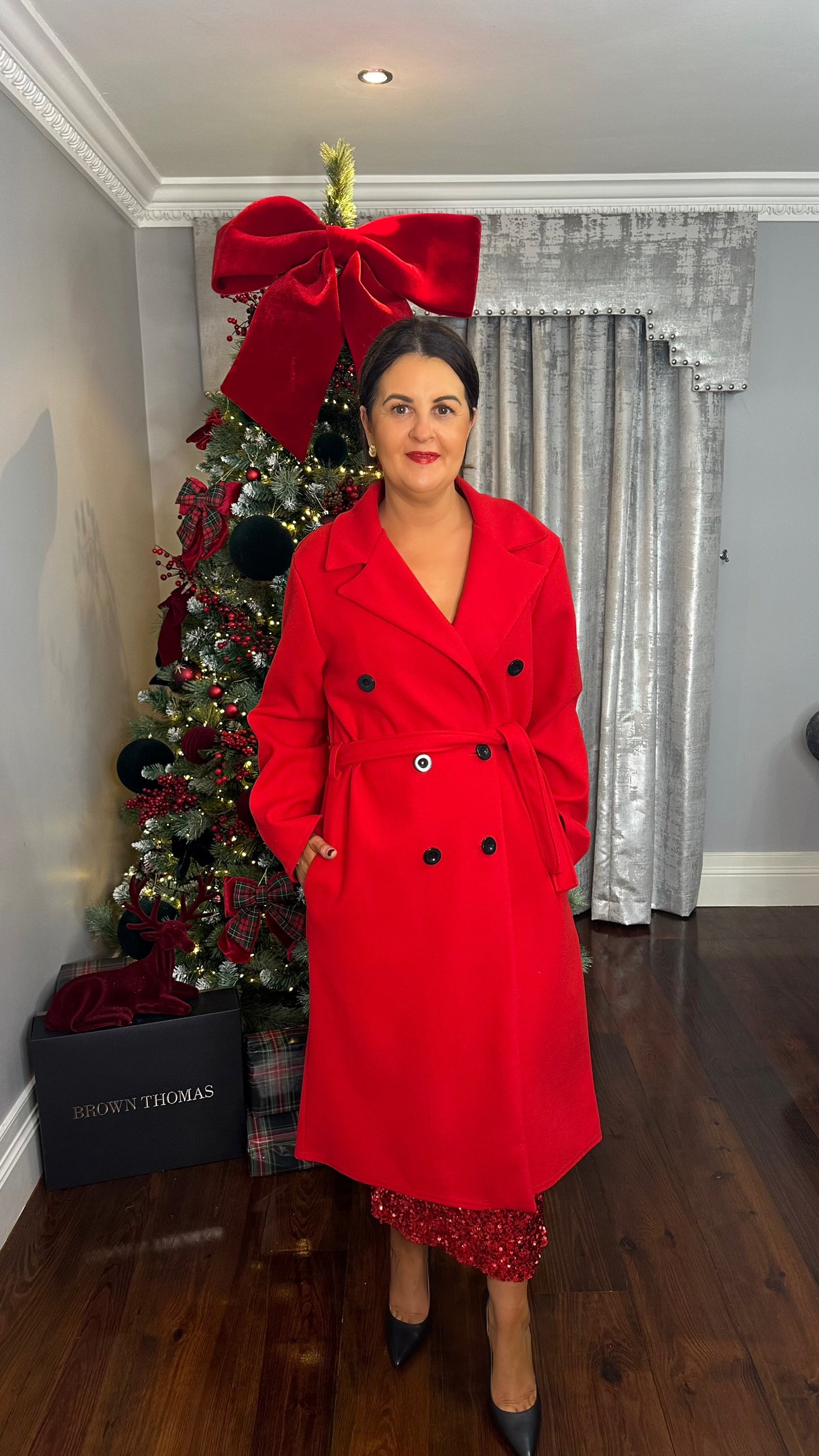 Red Belted Coat