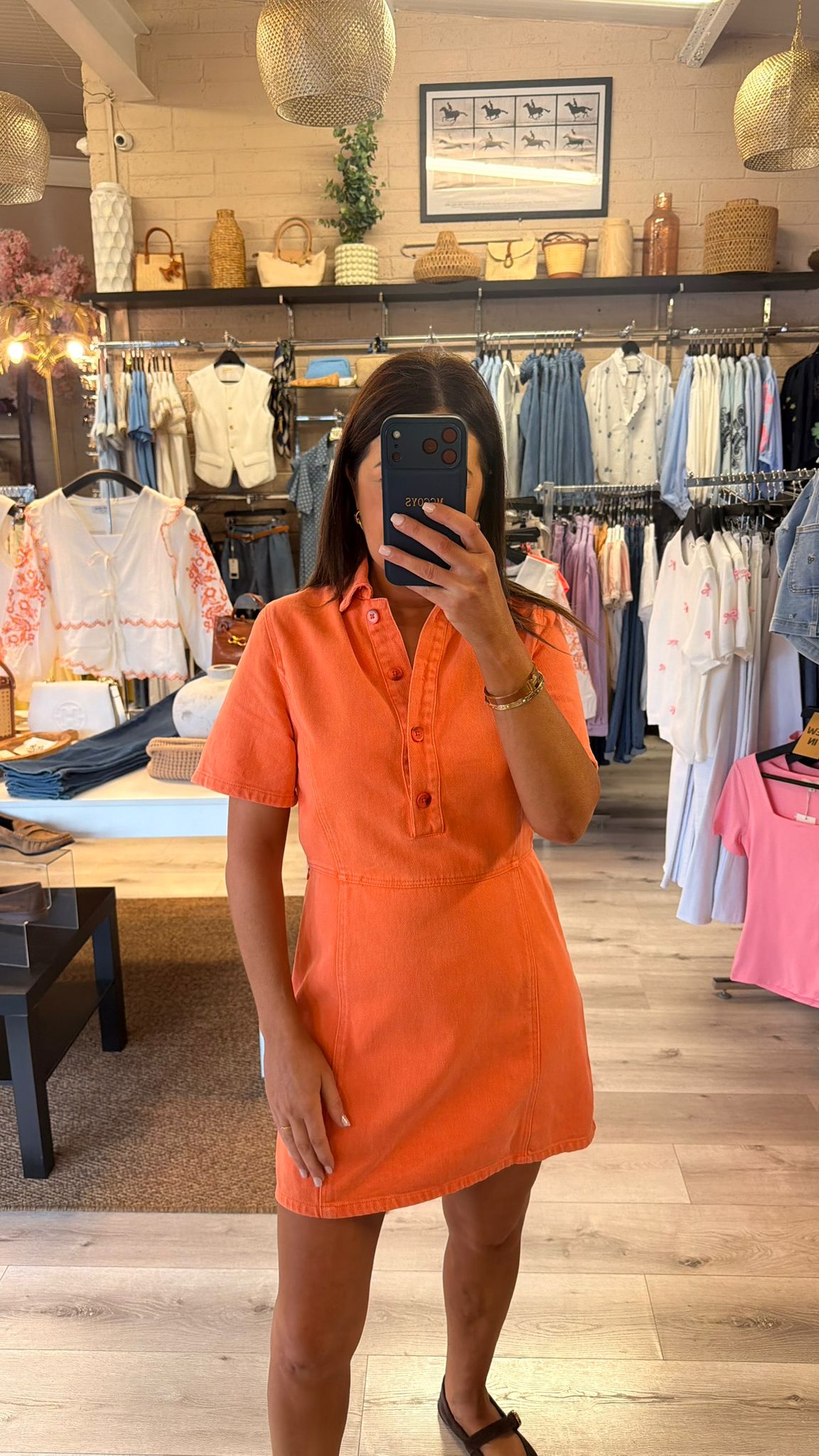 Orange Denim Dress