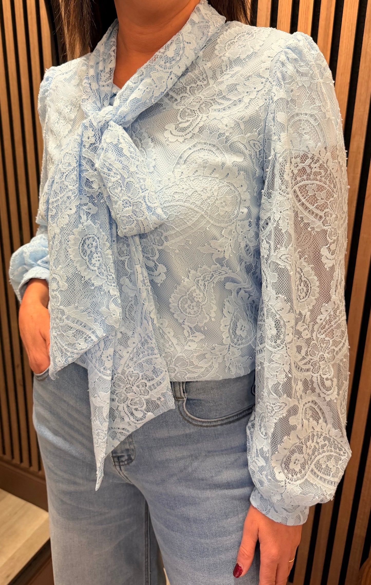 Bow & Lace Detail Blouse