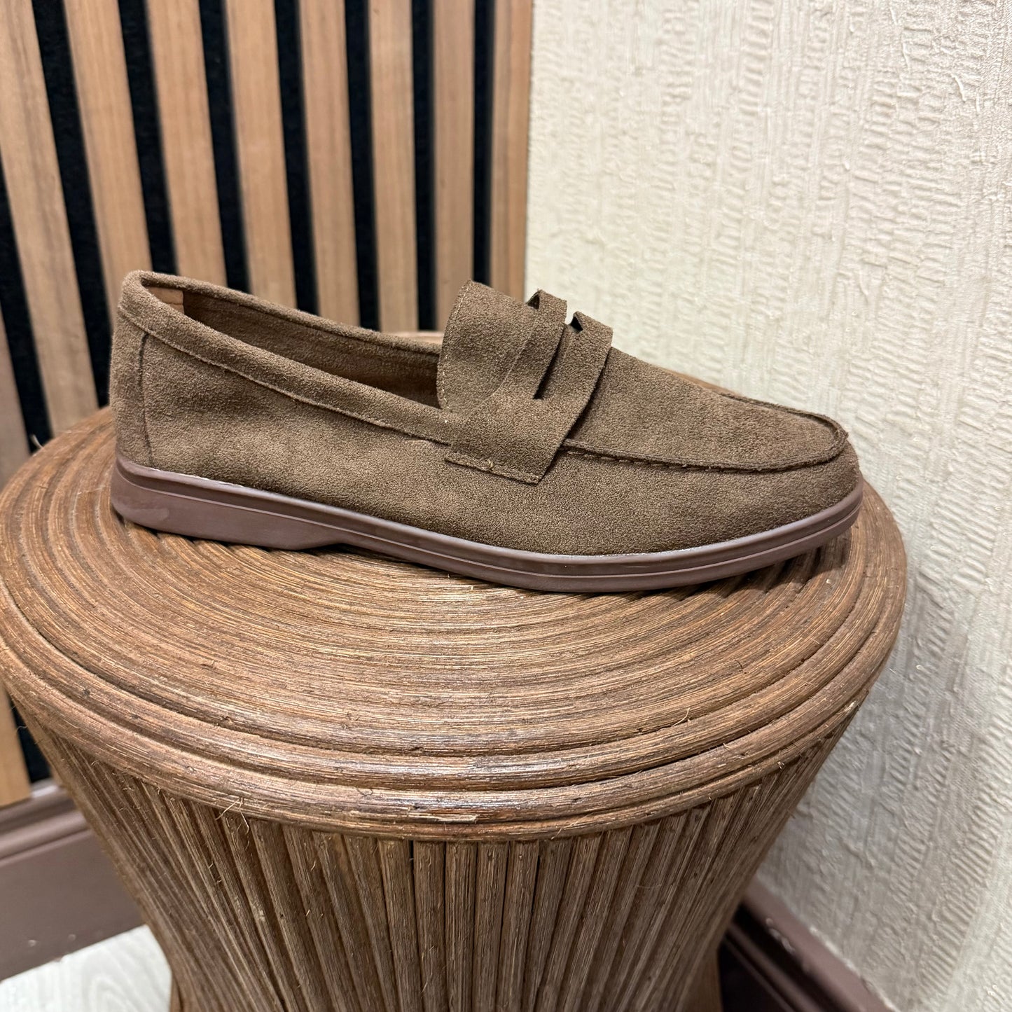 Chocolate Faux Suede Loafer