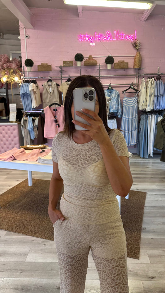 Cream Lace Top