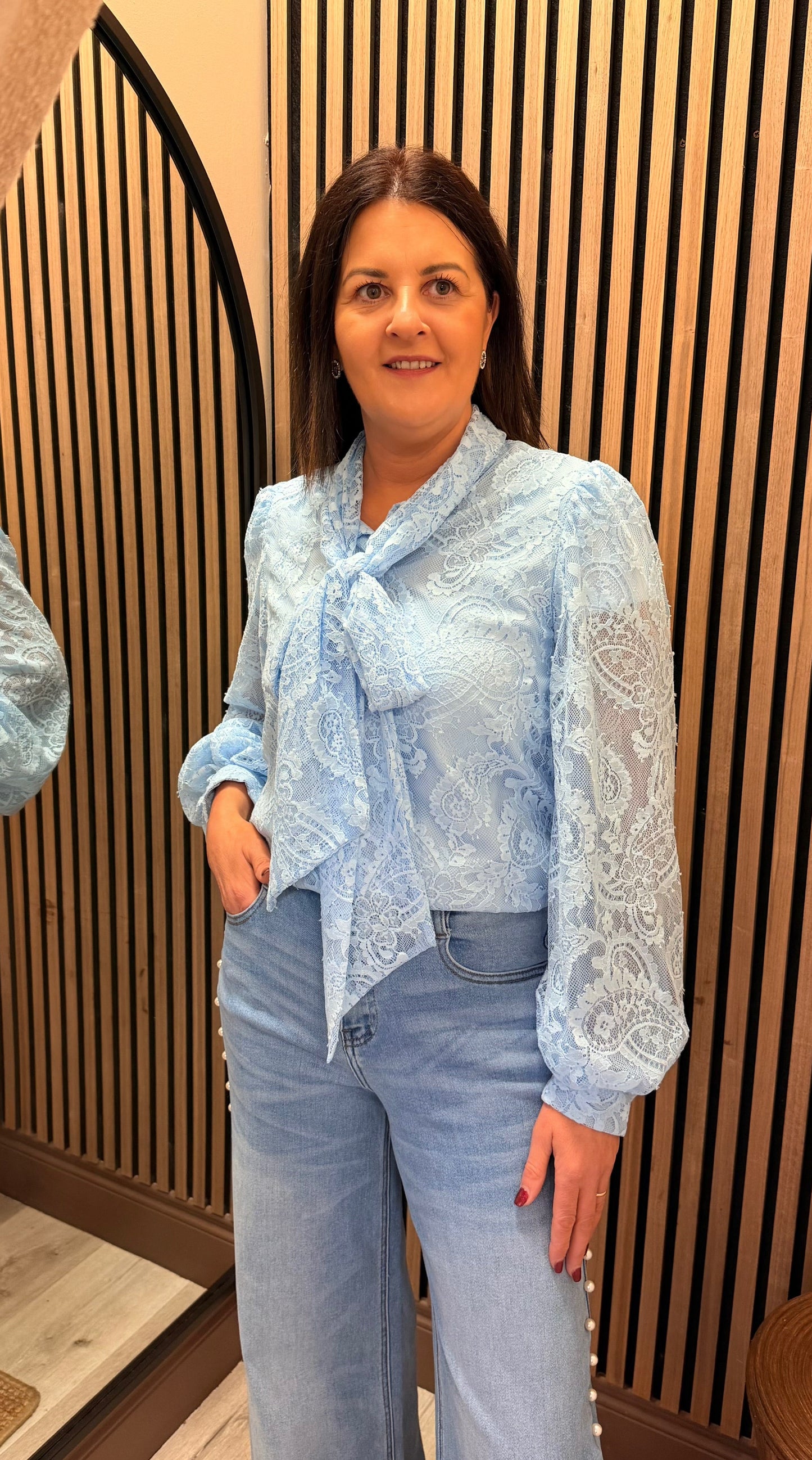 Bow & Lace Detail Blouse