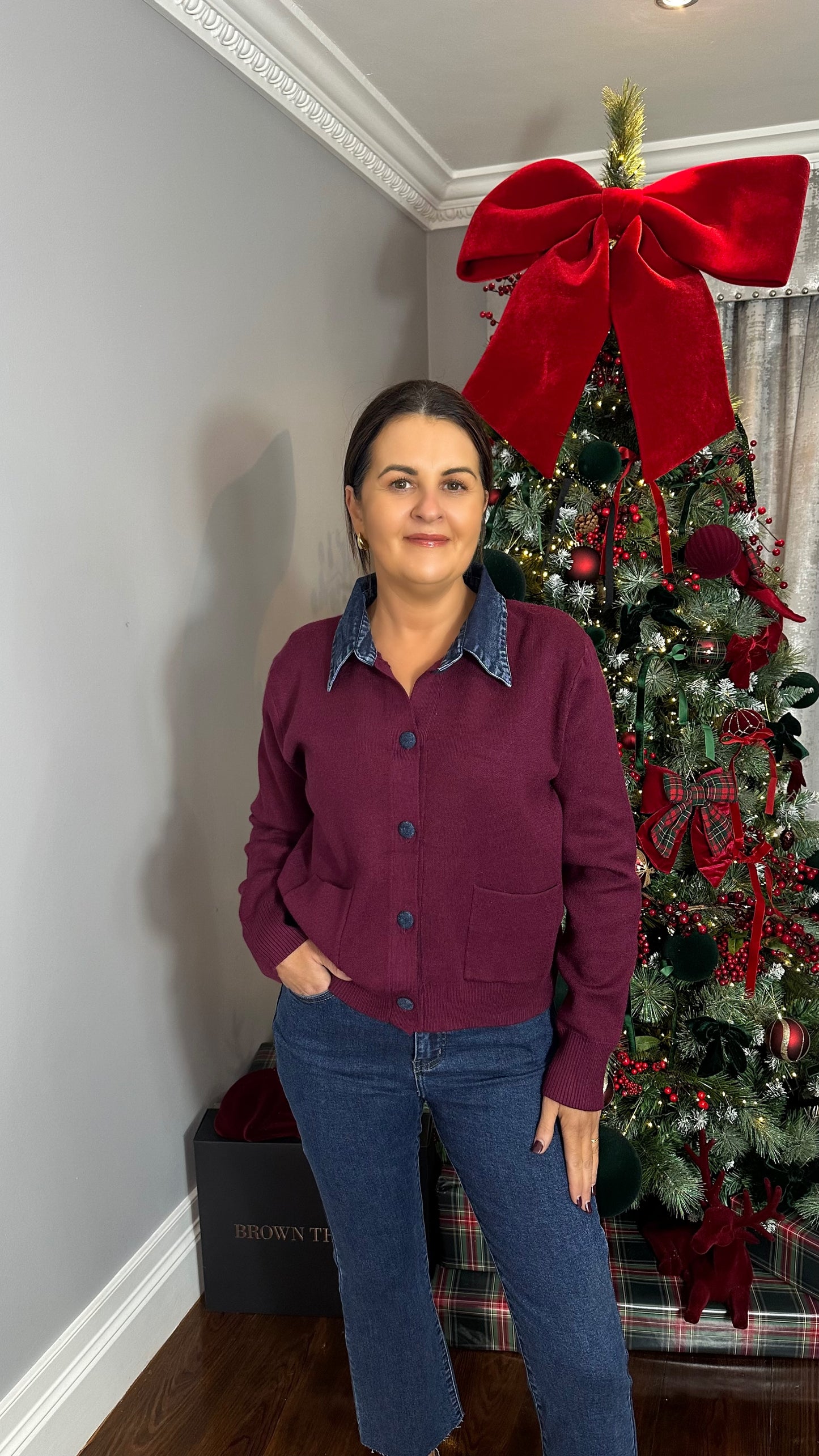 Wine & Denim Cardigan